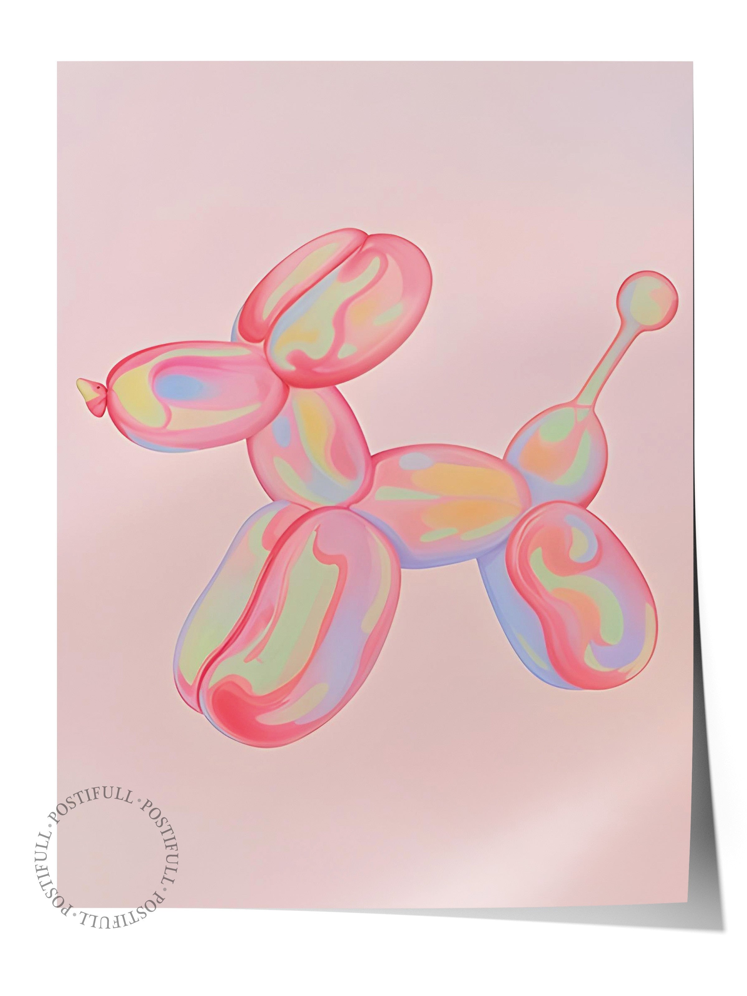 Çerçevesiz Poster, Pink balloon dog, Comfort Serisi Duvar Posteri, NO:108945