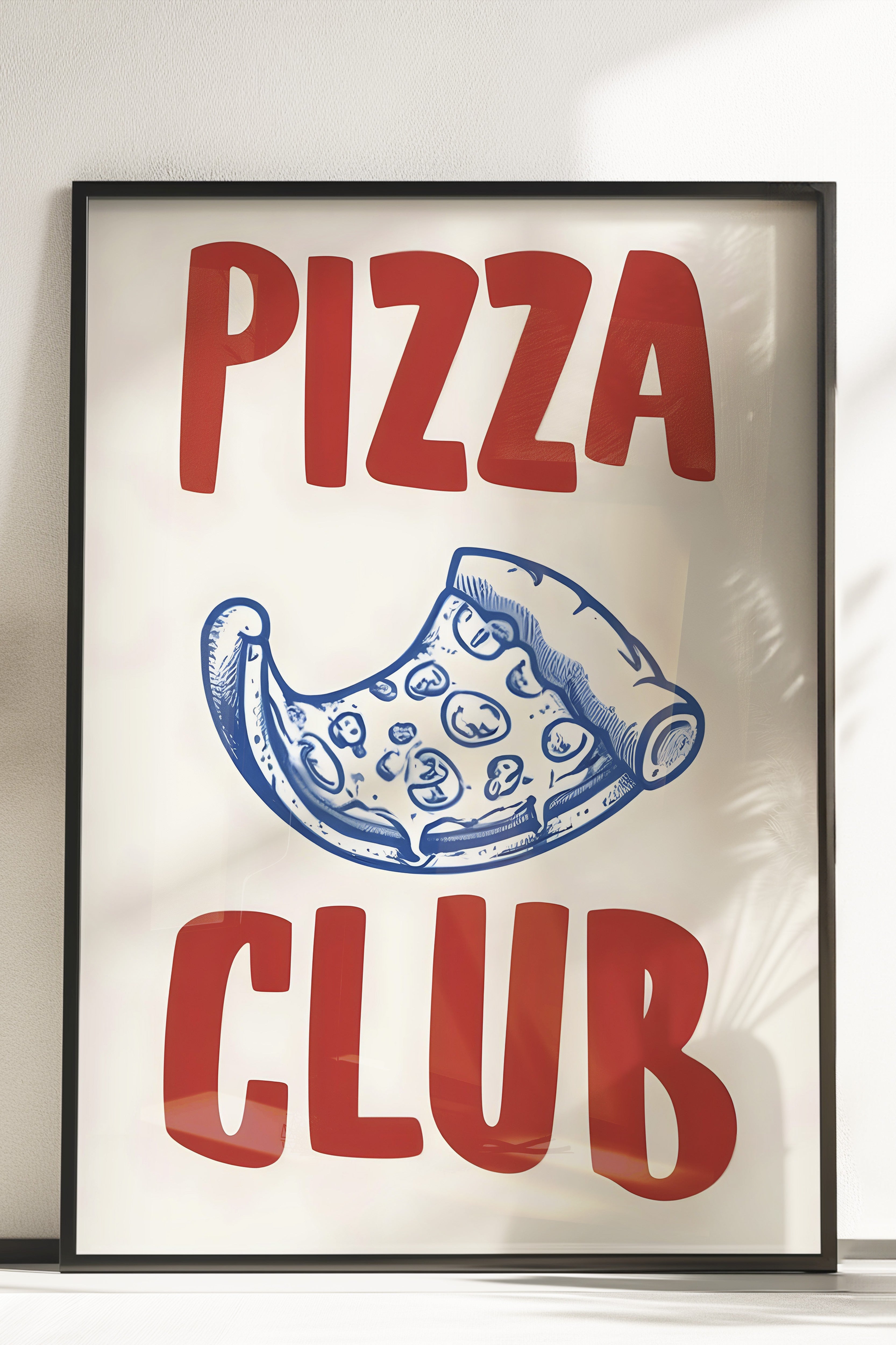 Çerçevesiz Poster, Pizza Club, Comfort Serisi Mutfak Duvar Posteri, NO:109071