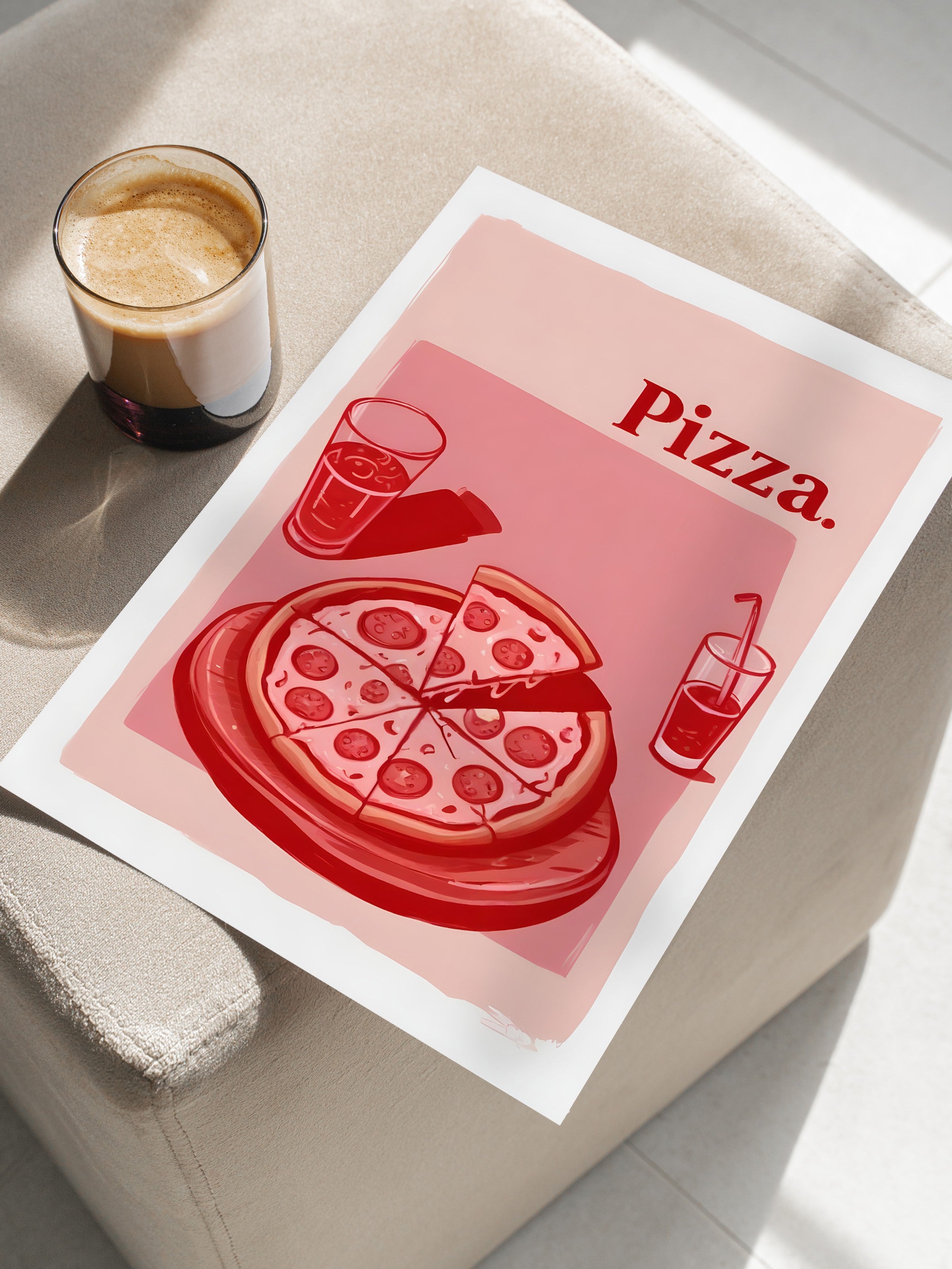 Çerçevesiz Poster, Pizza., Comfort Serisi Mutfak Duvar Posteri, NO:109094