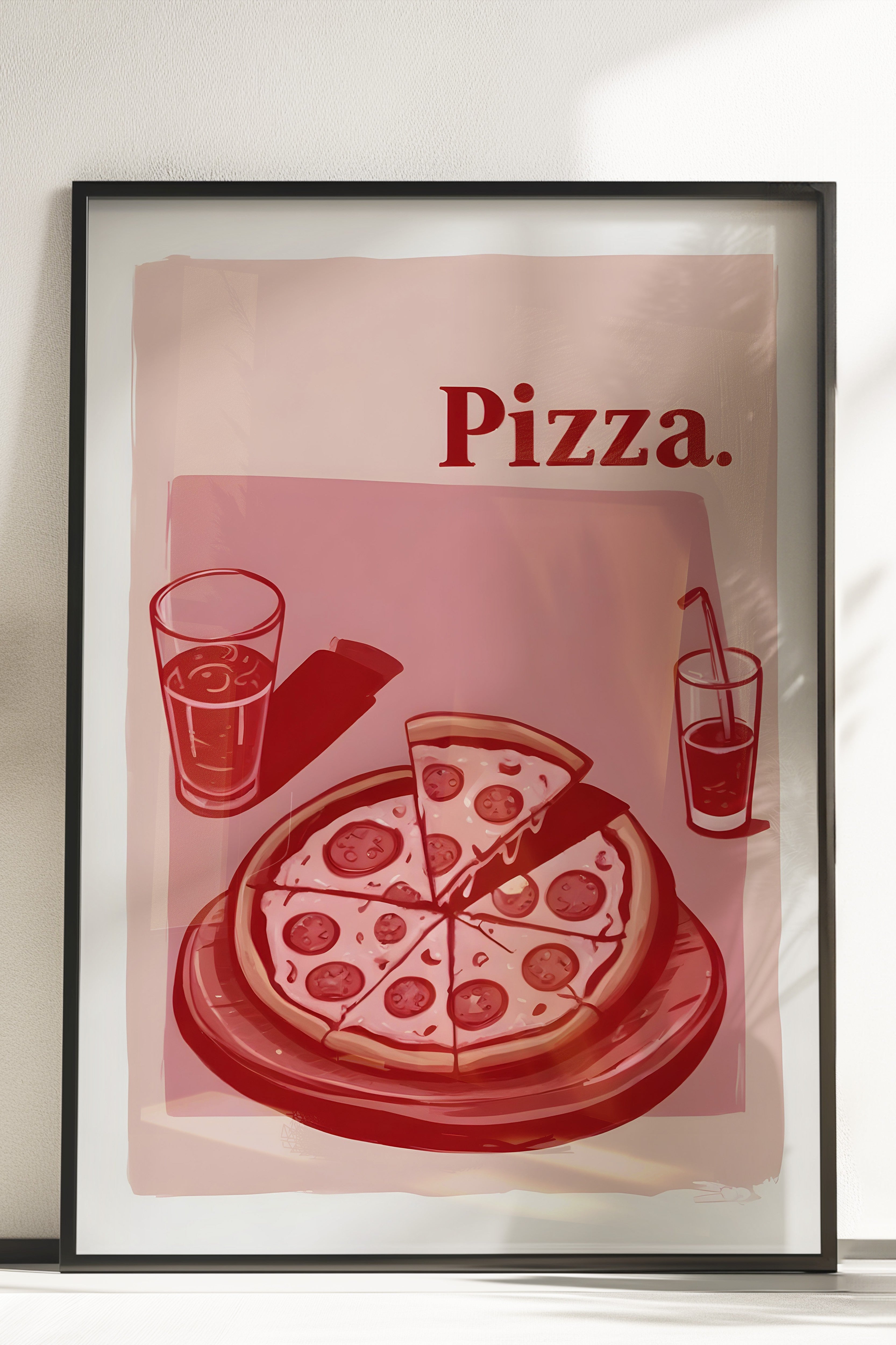 Çerçevesiz Poster, Pizza., Comfort Serisi Mutfak Duvar Posteri, NO:109094