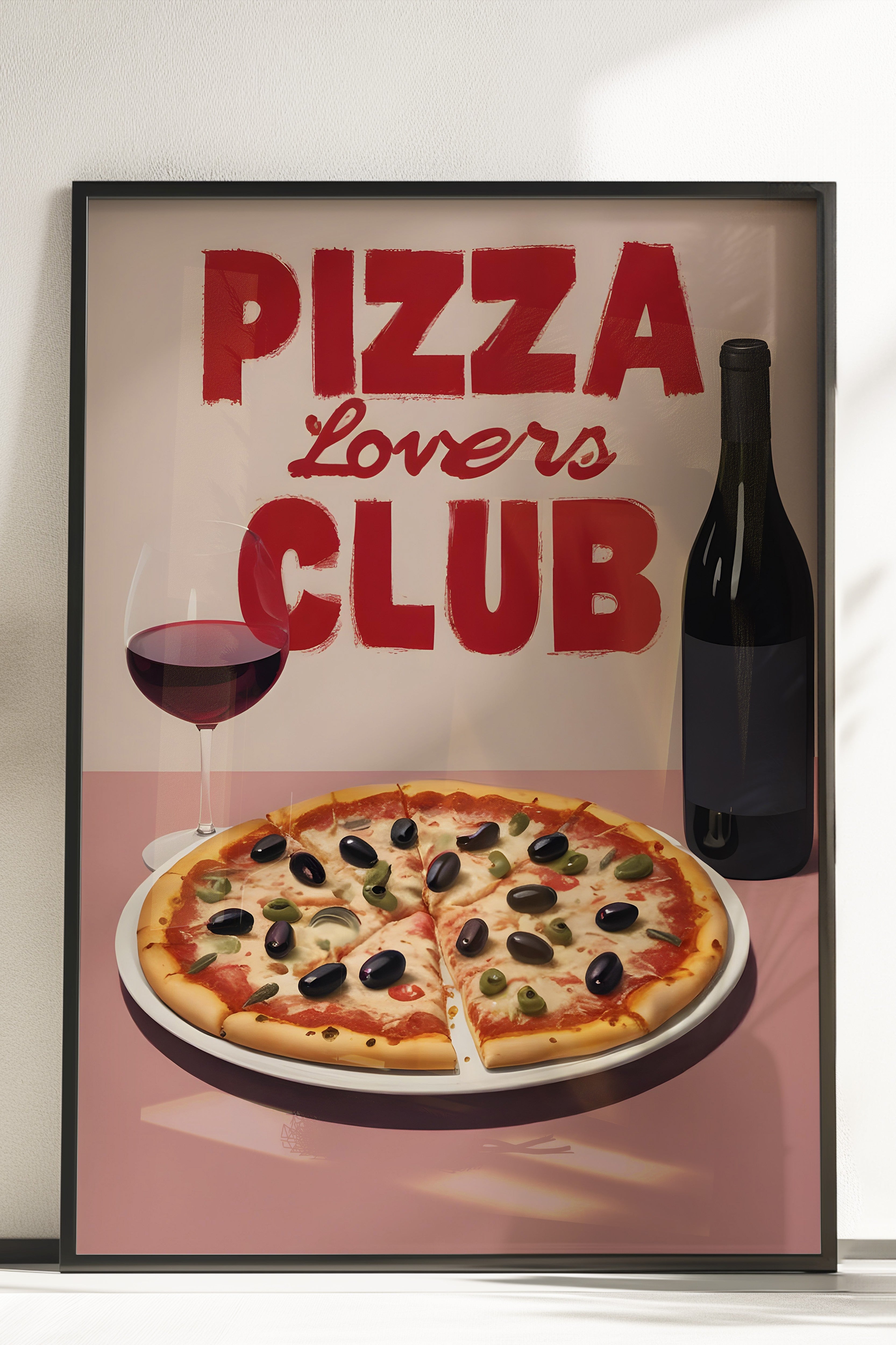 Çerçevesiz Poster, Pizza Lovers Club, Comfort Serisi Mutfak Duvar Posteri, NO:109072