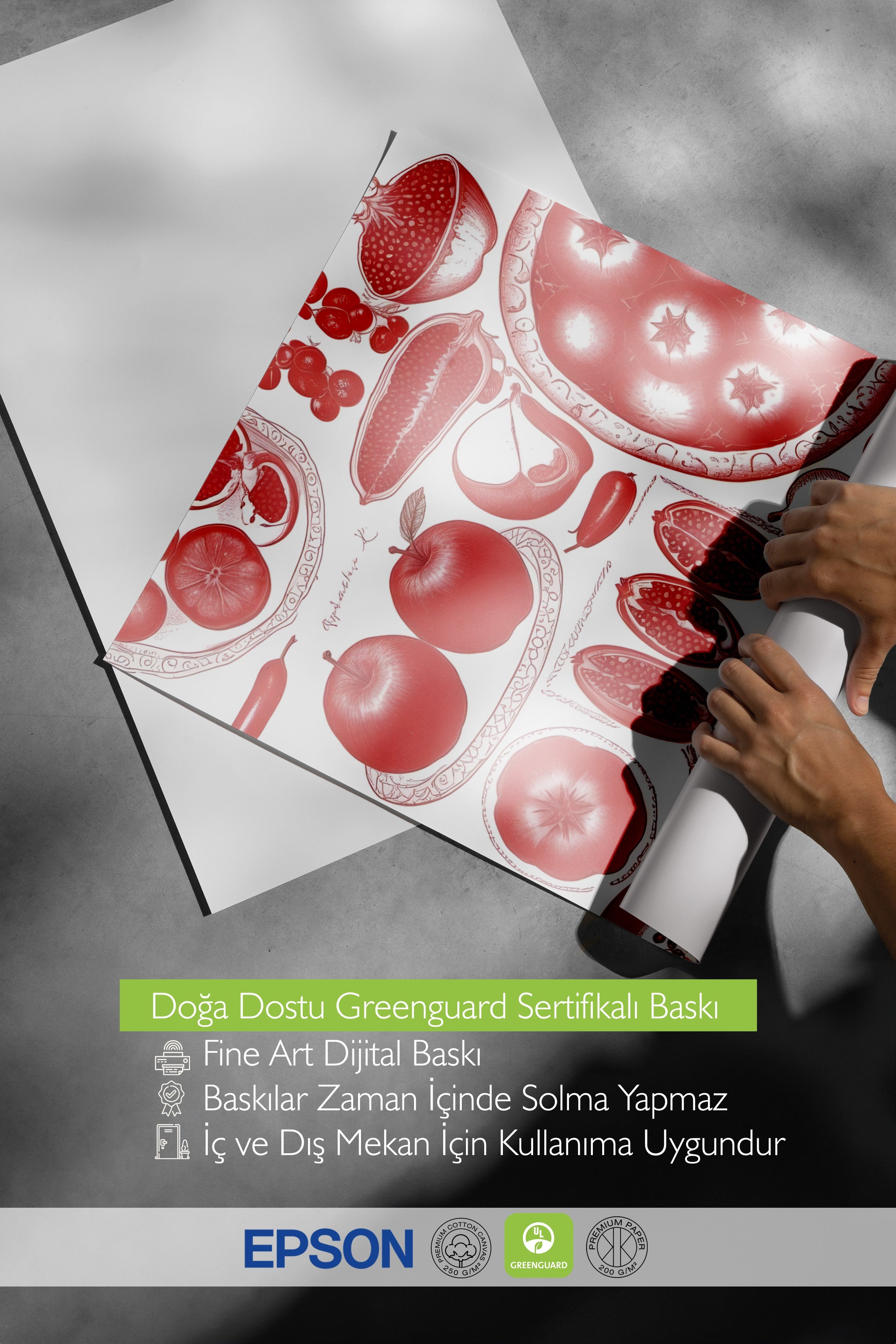 Çerçevesiz Poster, Pomegranate, Comfort Serisi Mutfak Duvar Posteri, NO:109159