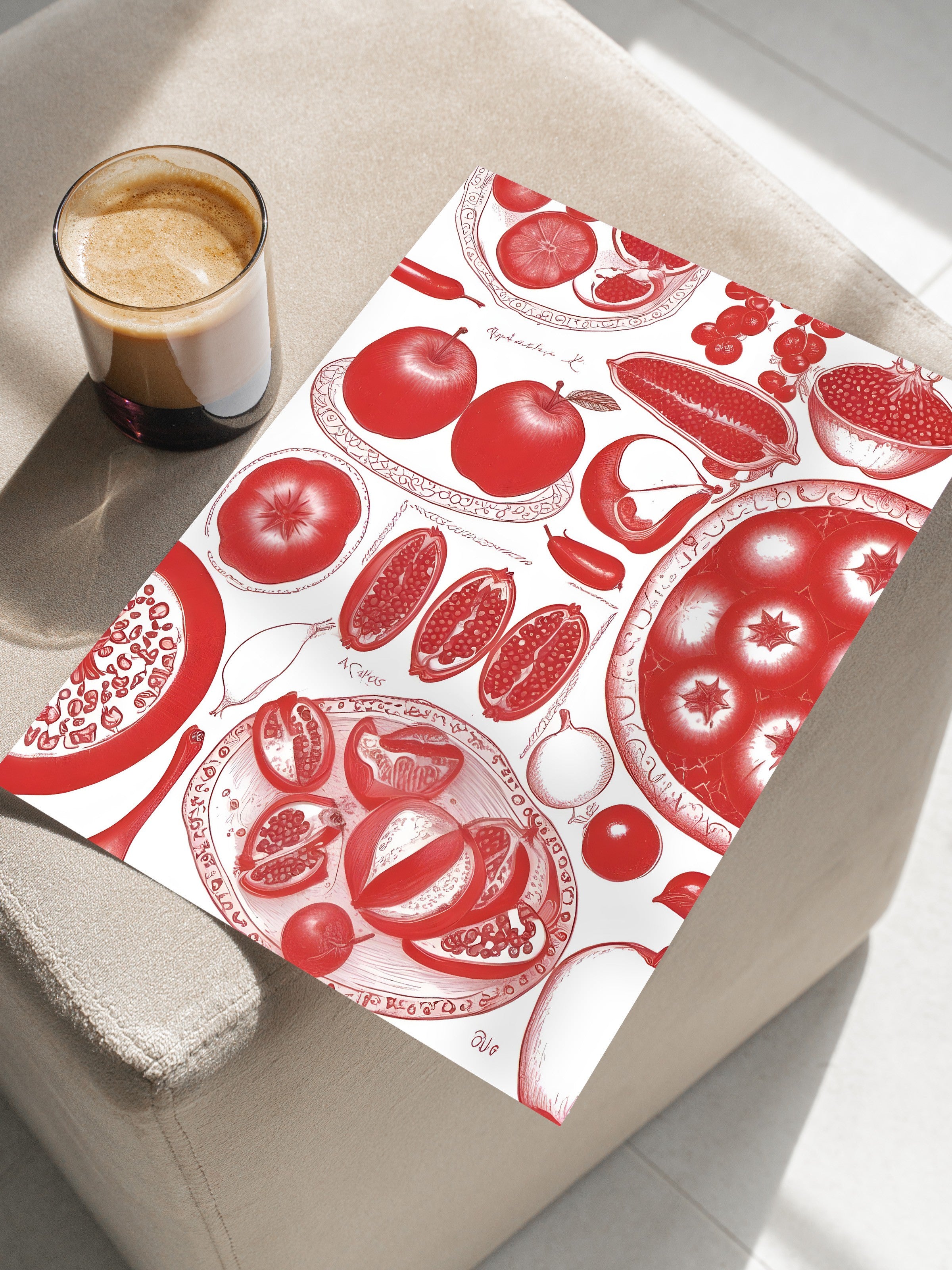 Çerçevesiz Poster, Pomegranate, Comfort Serisi Mutfak Duvar Posteri, NO:109159