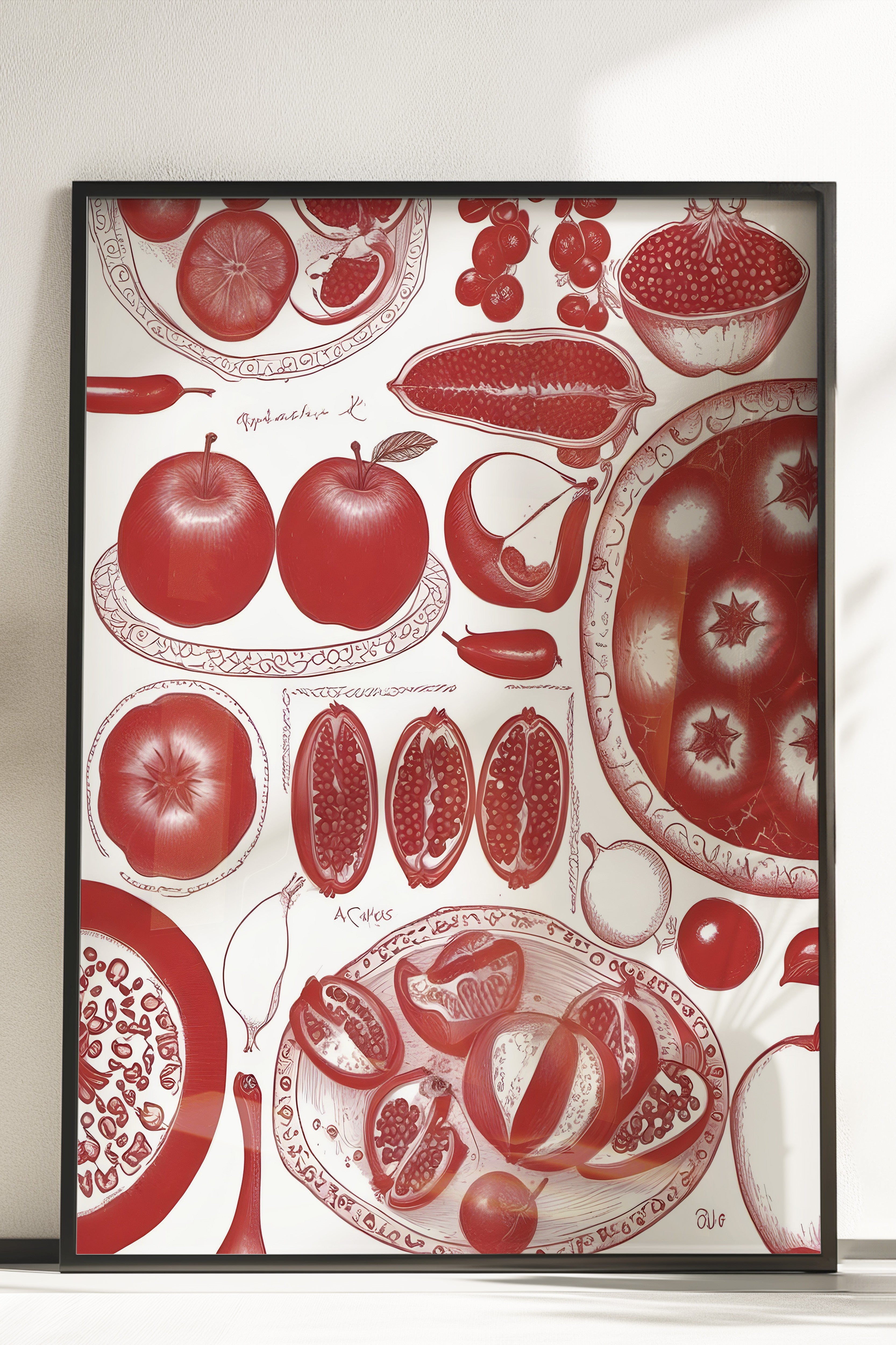 Çerçevesiz Poster, Pomegranate, Comfort Serisi Mutfak Duvar Posteri, NO:109159