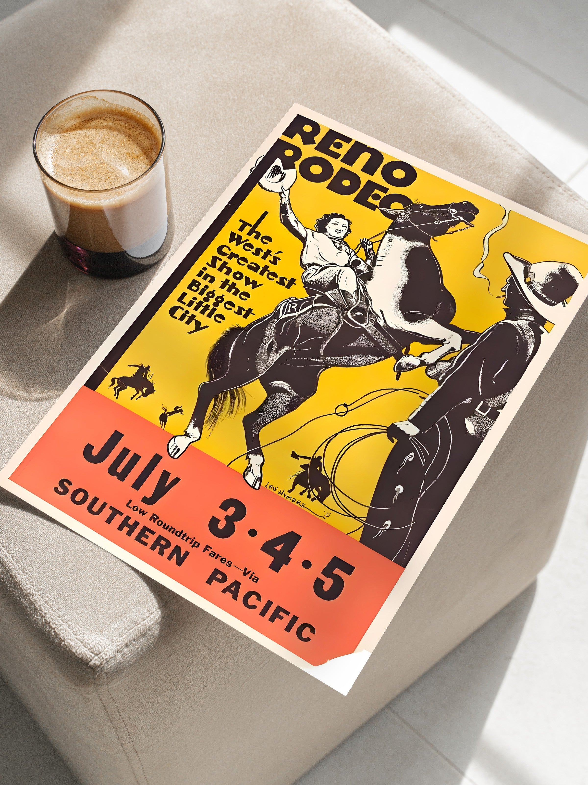 Çerçevesiz Poster, Reno Rodeo Retro, Comfort Serisi Duvar Posteri, NO:108959