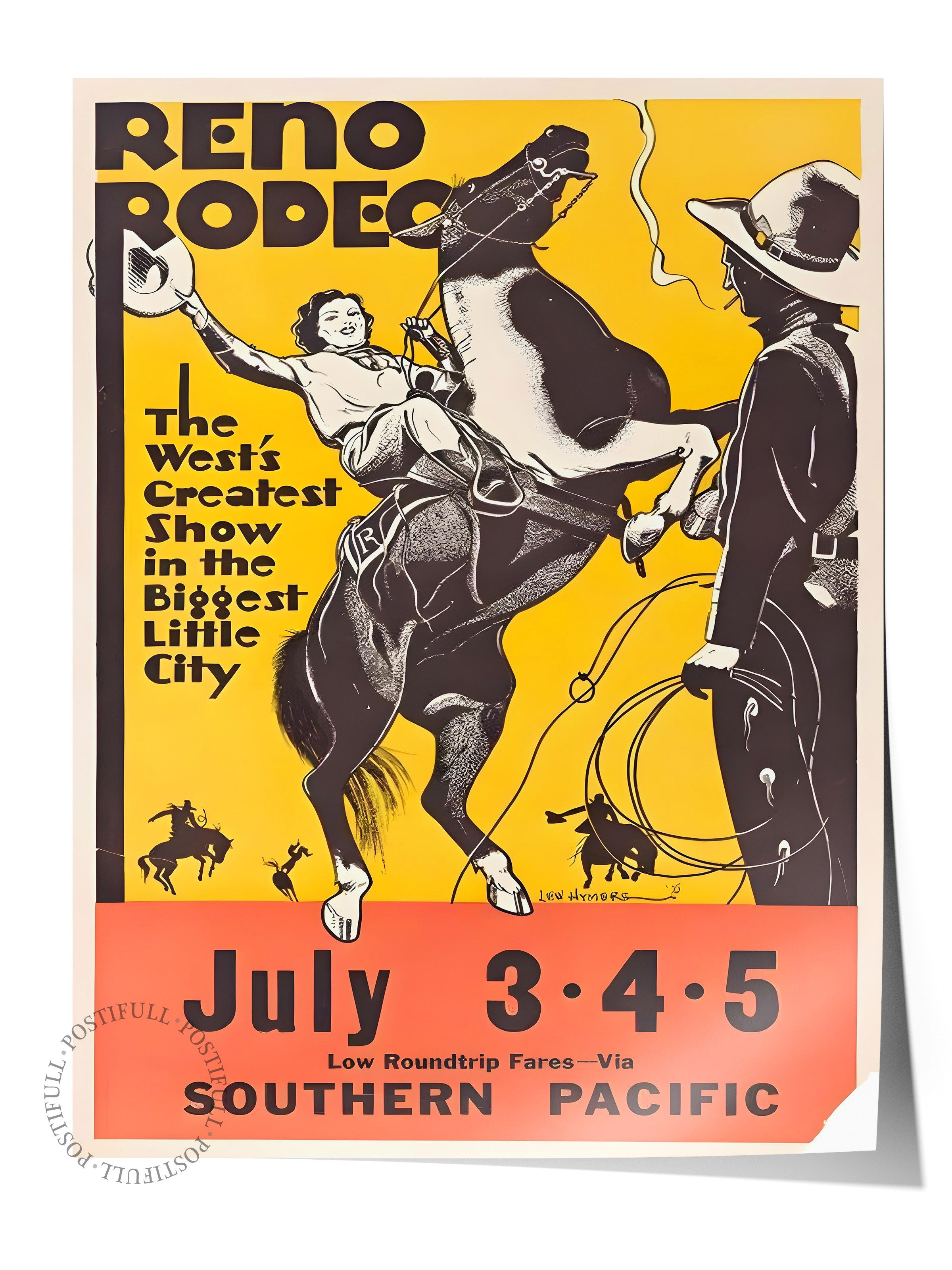 Çerçevesiz Poster, Reno Rodeo Retro, Comfort Serisi Duvar Posteri, NO:108959