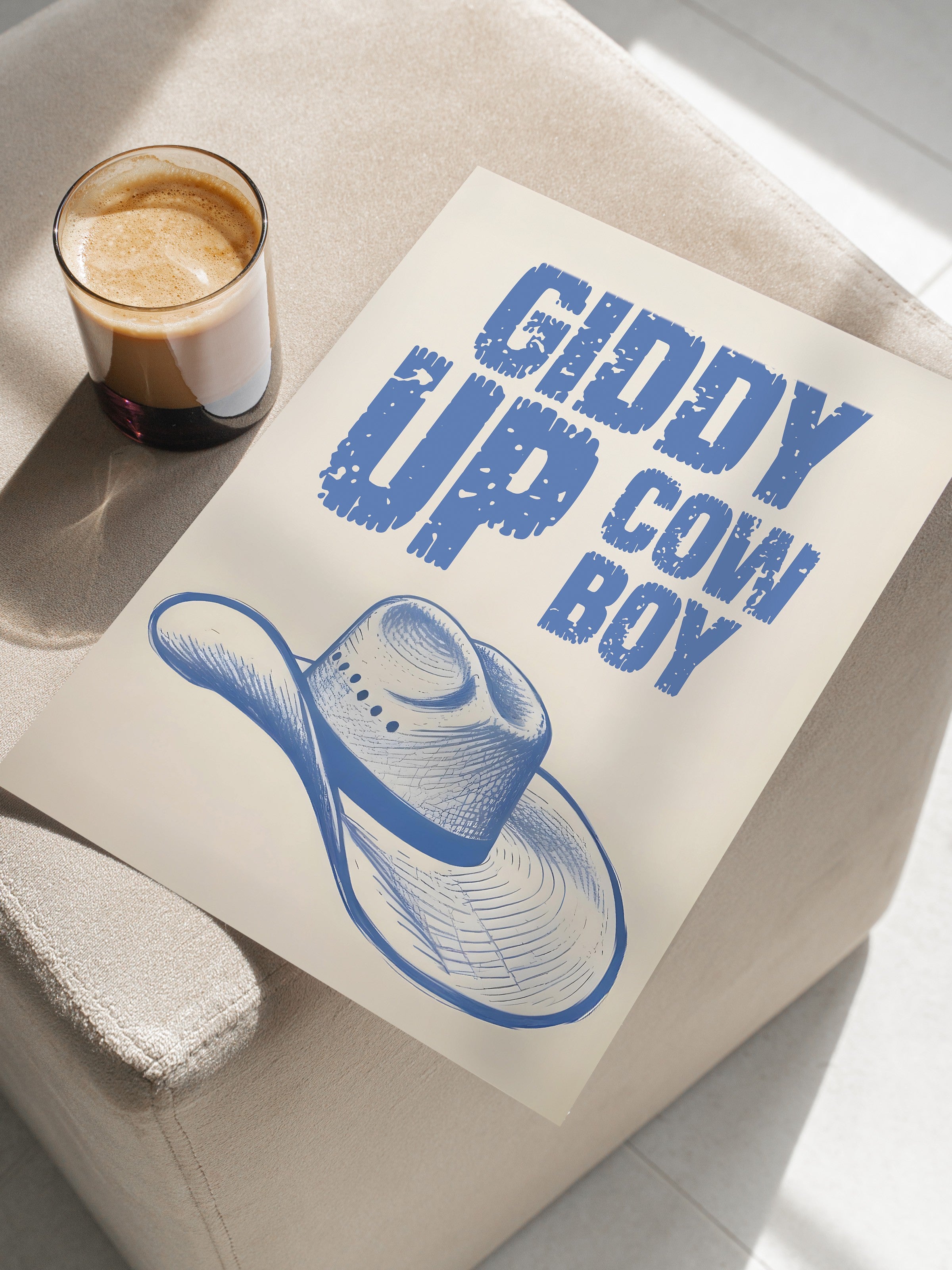 Çerçevesiz Poster, Retro Cowboy, Comfort Serisi Duvar Posteri, NO:108931