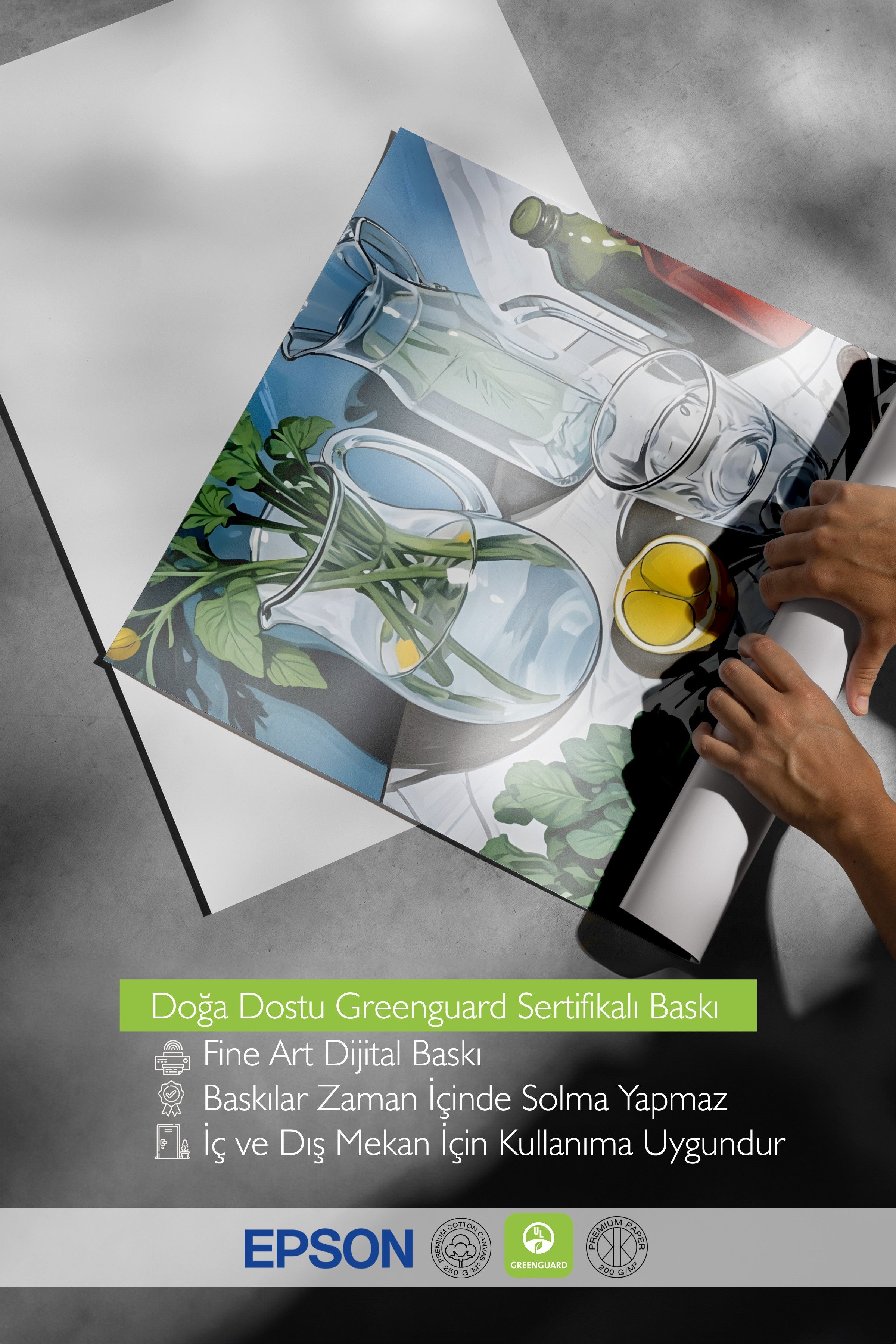 Çerçevesiz Poster, Salad's Table, Comfort Serisi Mutfak Duvar Posteri, NO:109065