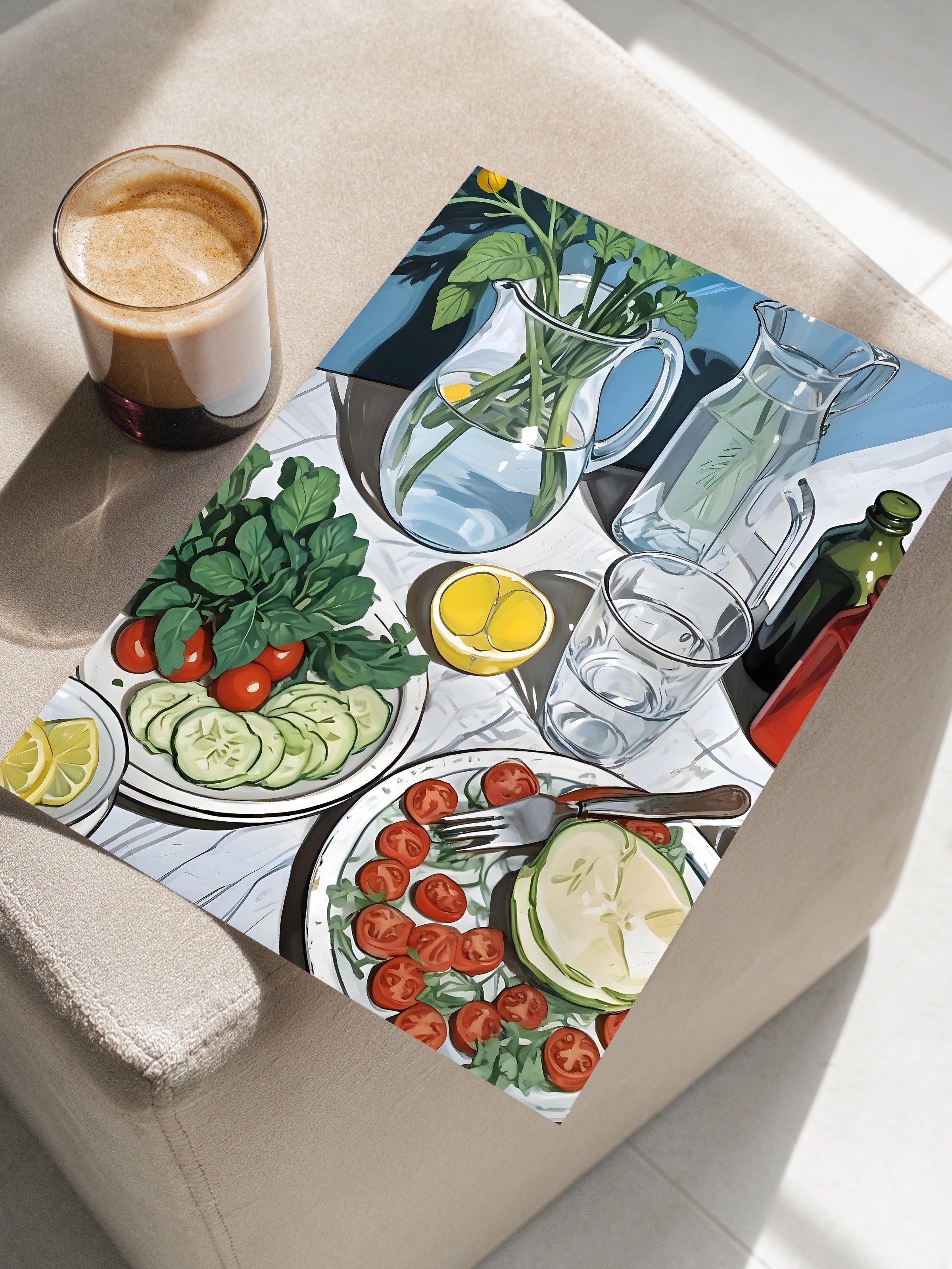 Çerçevesiz Poster, Salad's Table, Comfort Serisi Mutfak Duvar Posteri, NO:109065
