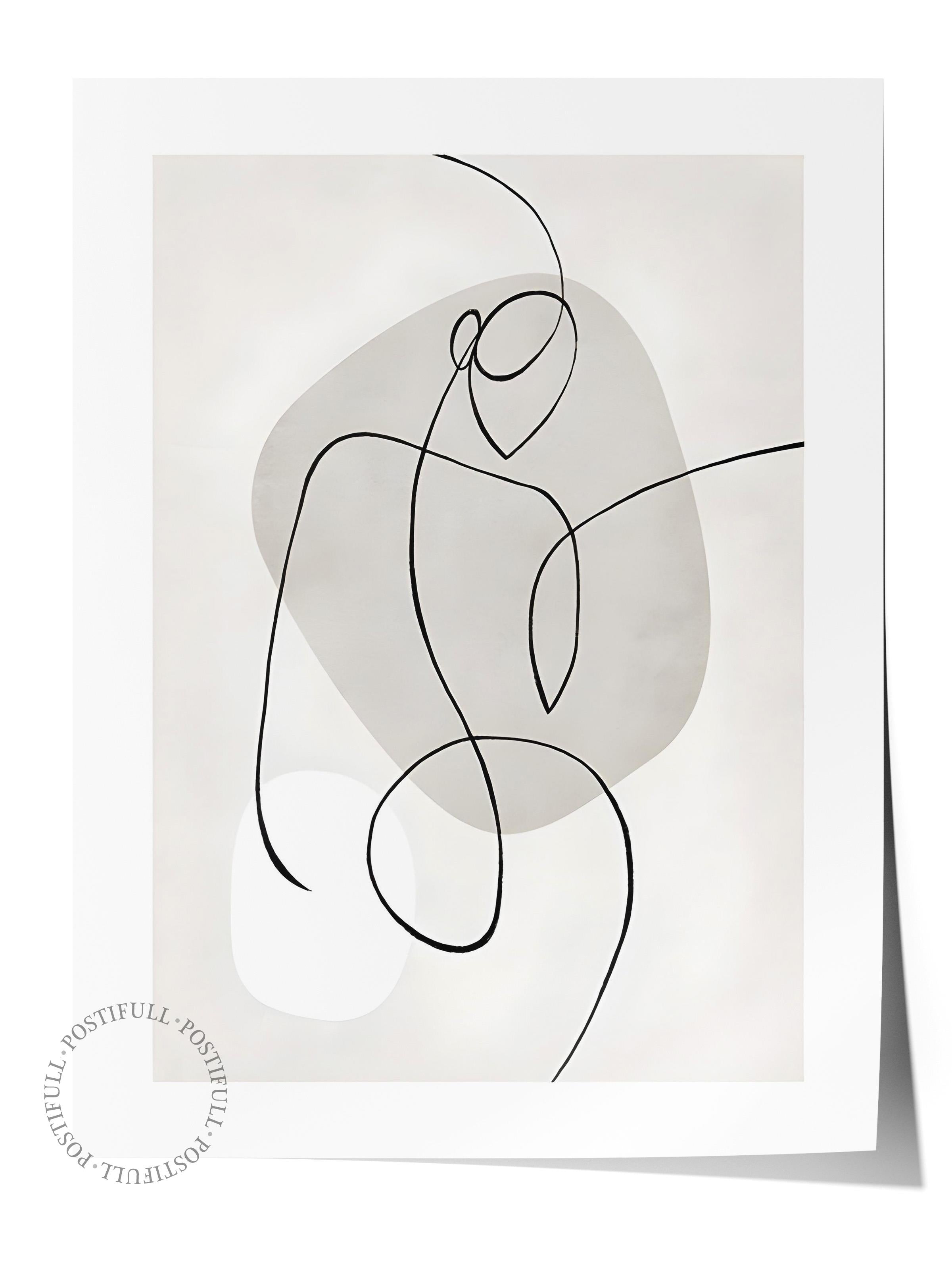 Çerçevesiz Poster, Sanatsal Tasarım Duvar Posteri, Artful Lines Poster, NO:108577