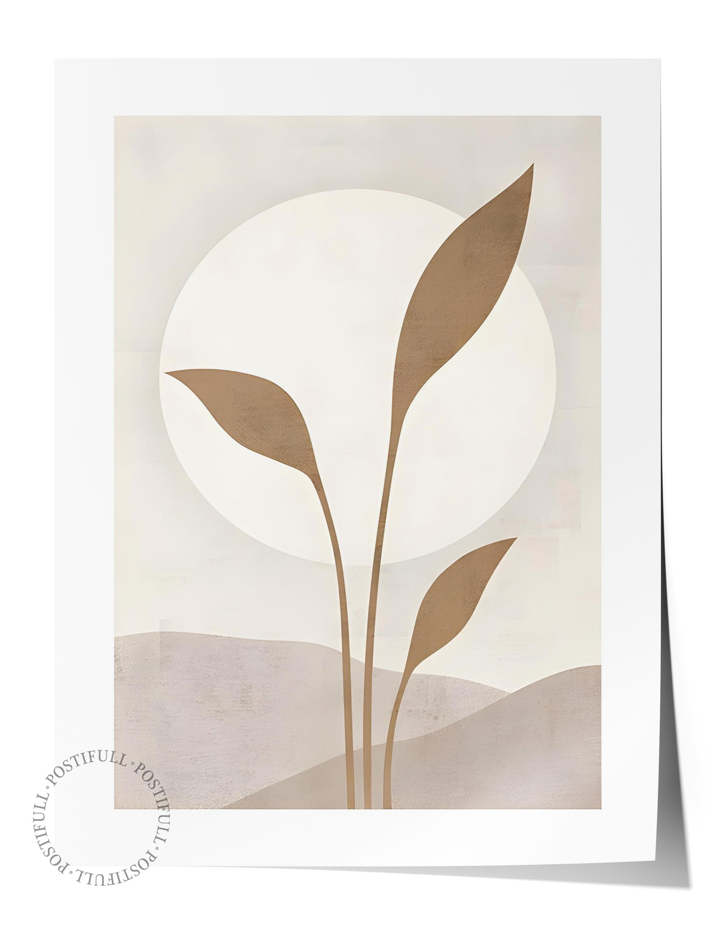 Çerçevesiz Poster, Sanatsal Tasarım Duvar Posteri, Beige Solar Poster, NO:108579