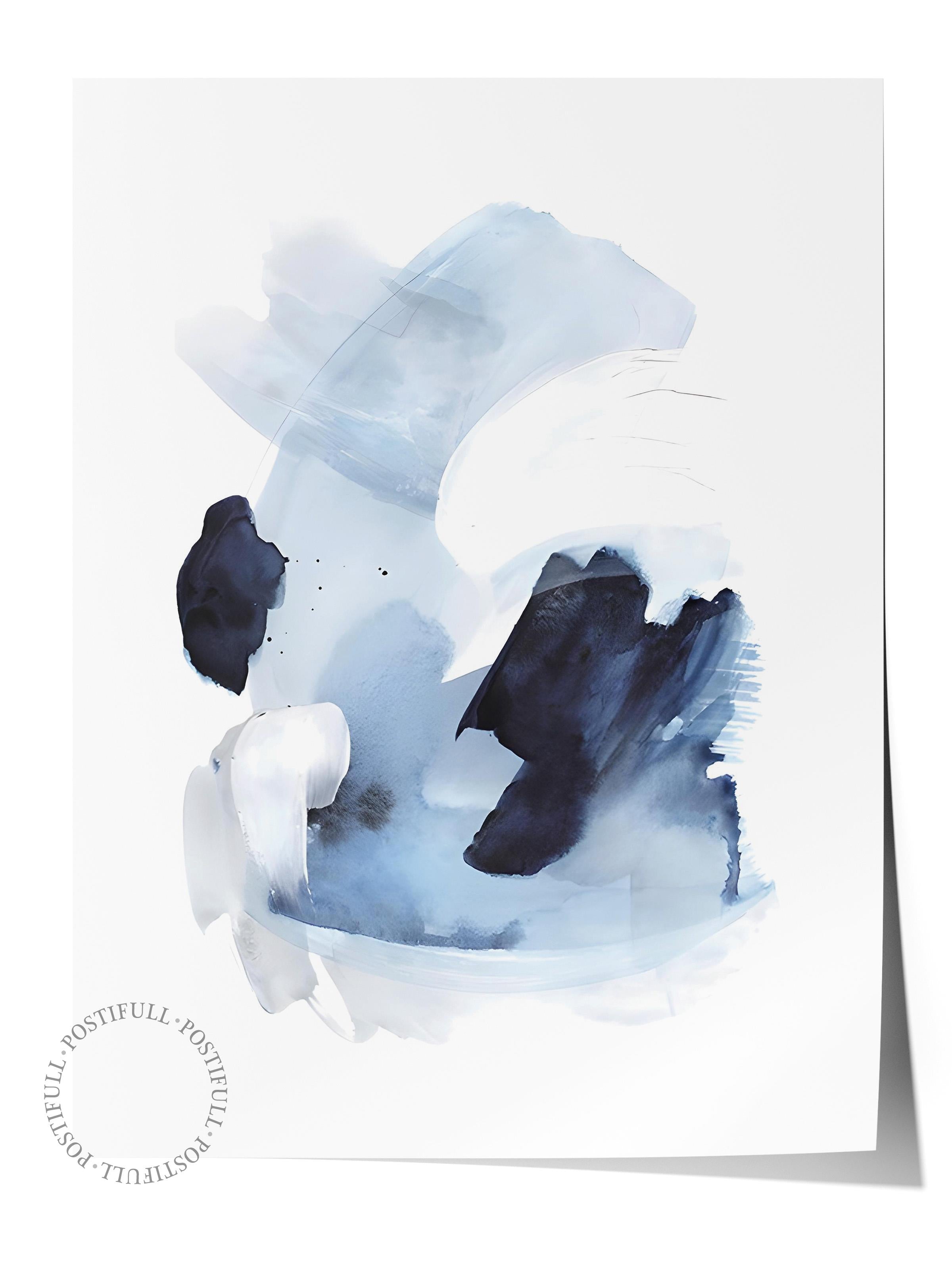 Çerçevesiz Poster, Sanatsal Tasarım Duvar Posteri, Watercolor Blues Poster, NO:108574