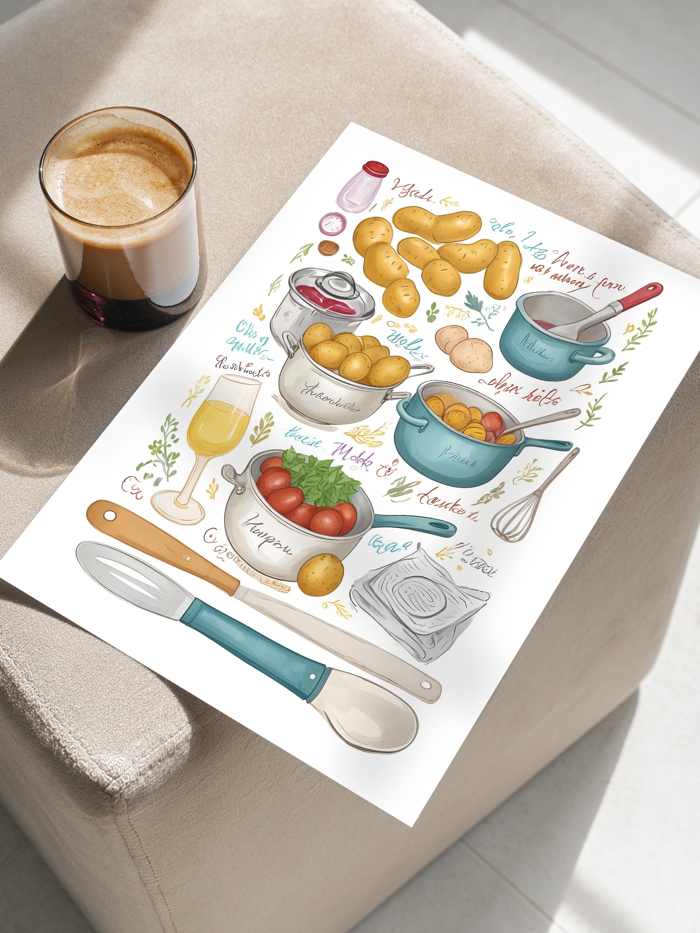 Çerçevesiz Poster, Secret Recipe, Comfort Serisi Mutfak Duvar Posteri, NO:109066