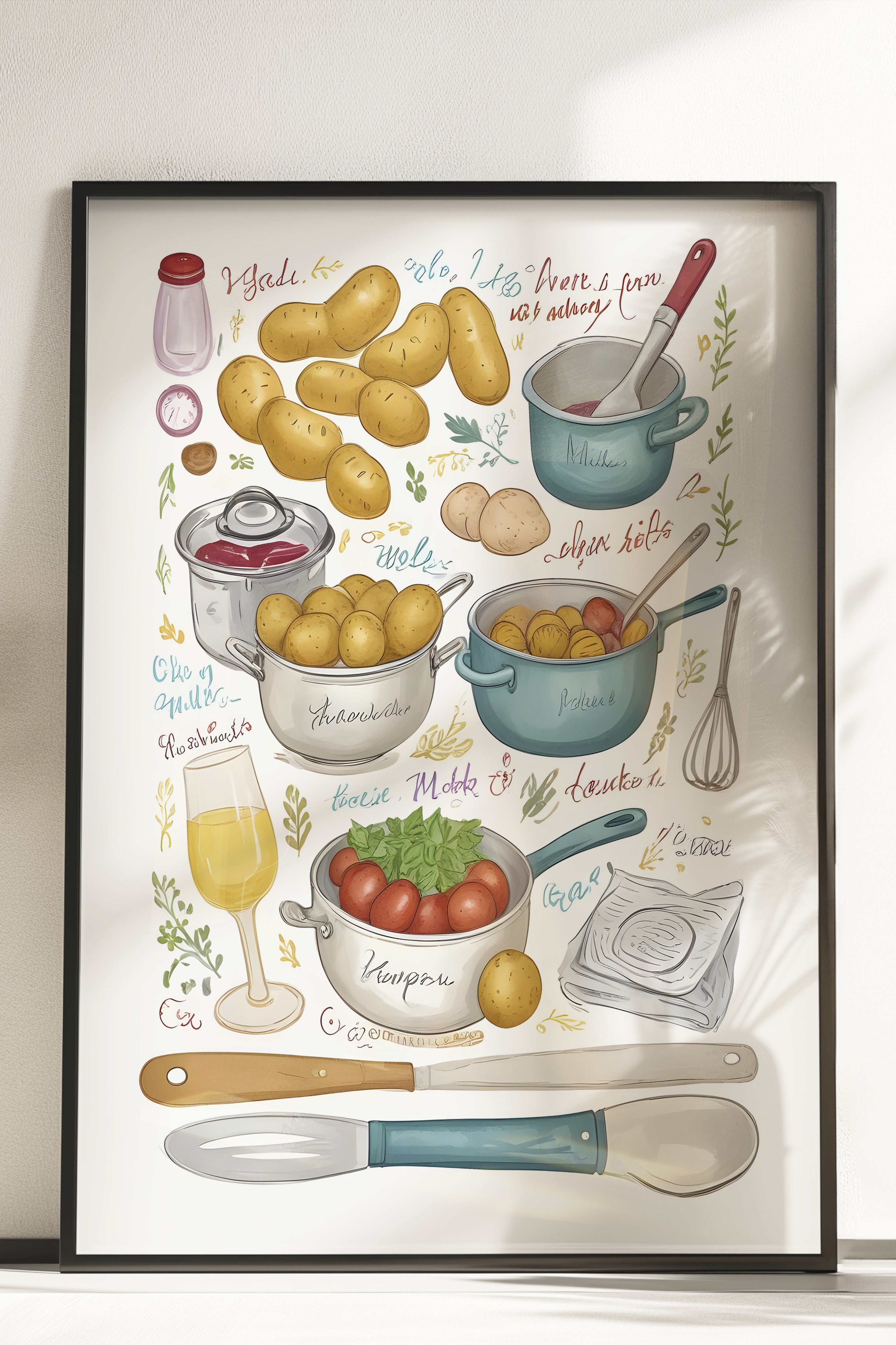 Çerçevesiz Poster, Secret Recipe, Comfort Serisi Mutfak Duvar Posteri, NO:109066