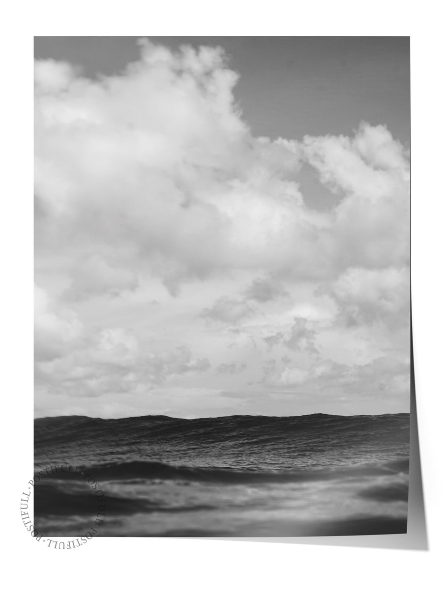 Bulutlu Deniz Manzarası Fotoğraf Çerçevesiz Poster