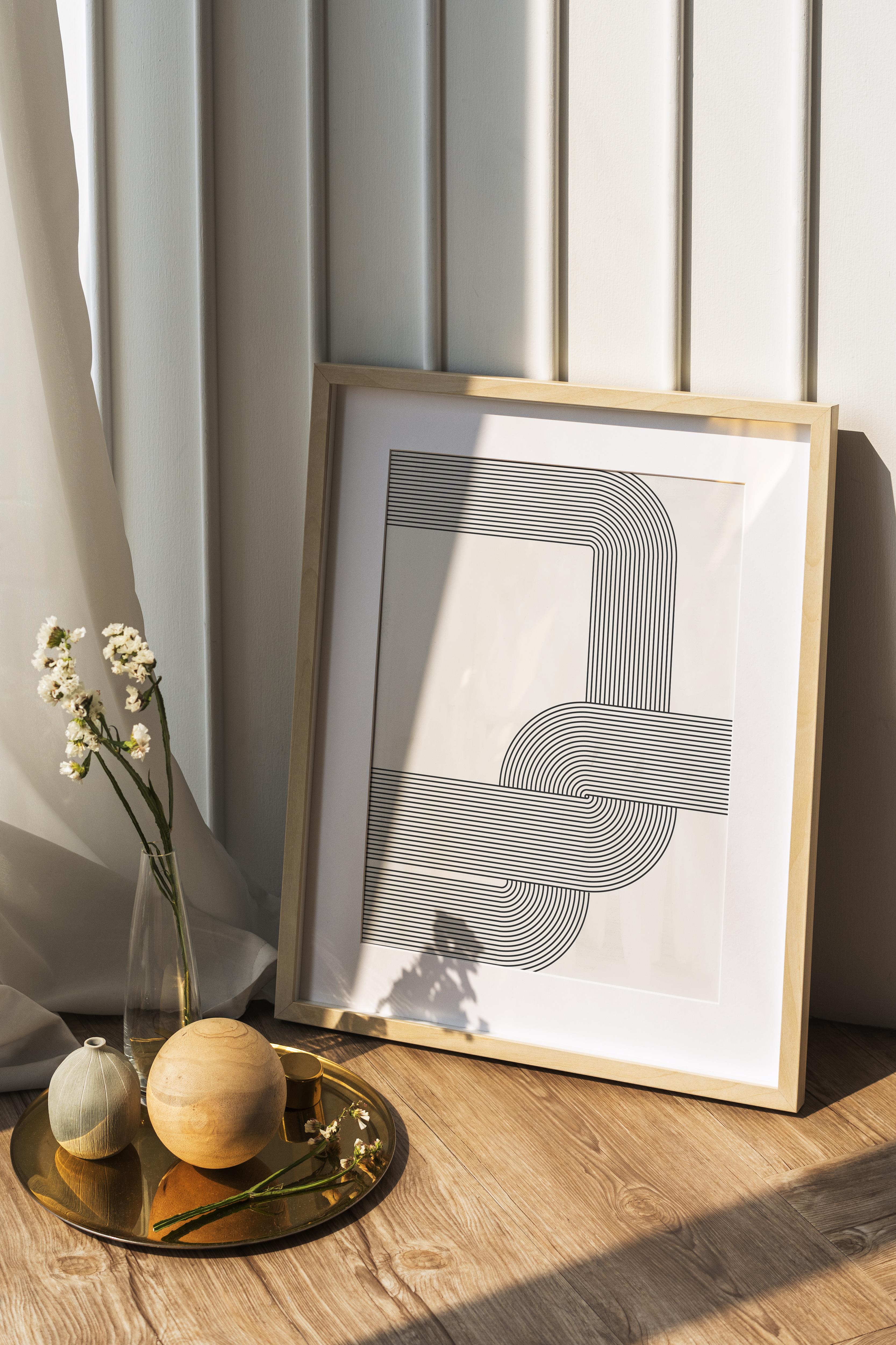 Çerçevesiz Poster Soyut İskandinav Serisi, Soyut Duvar Posteri