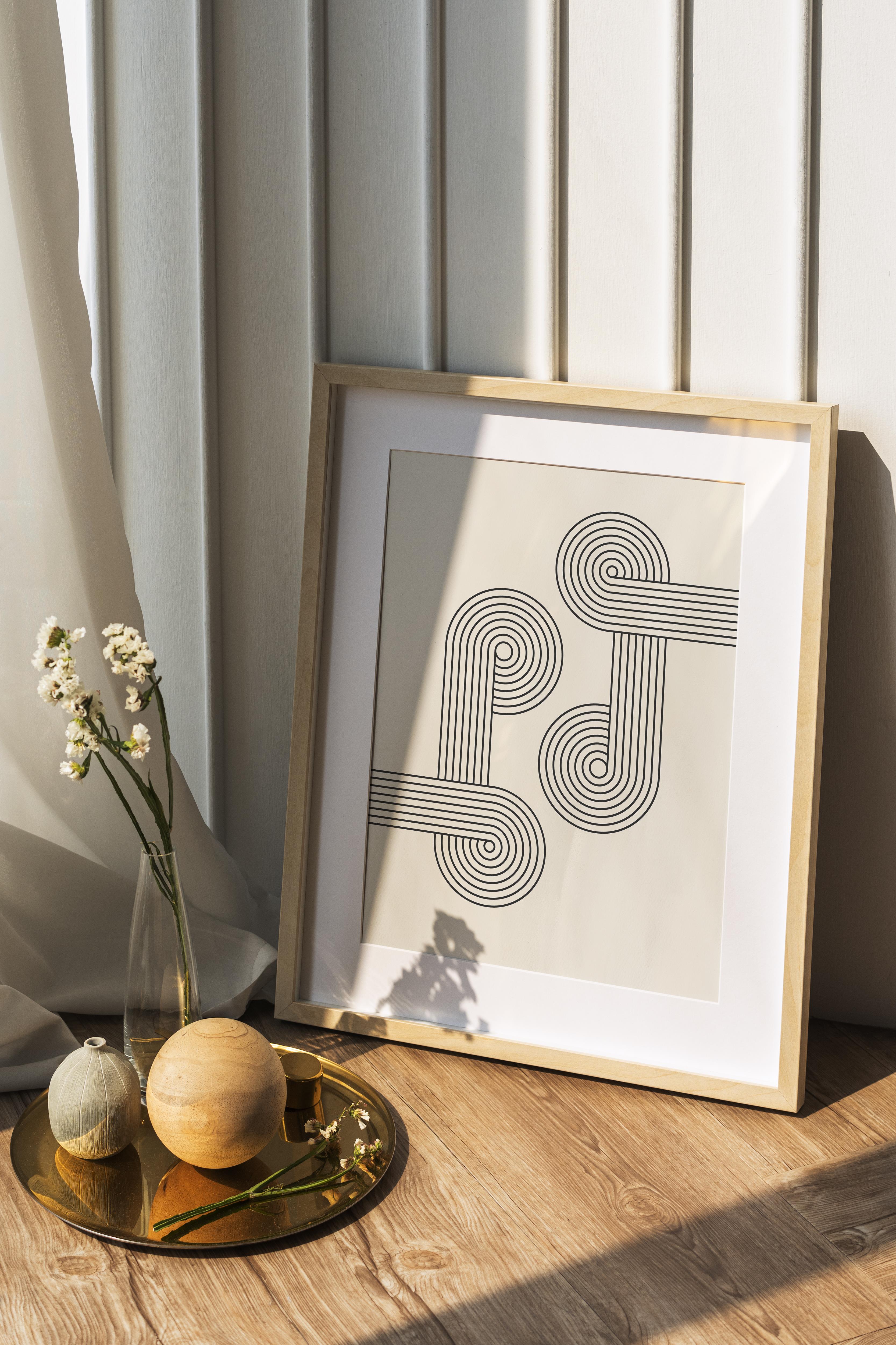 Çerçevesiz Poster Soyut İskandinav Serisi, Soyut Duvar Posteri