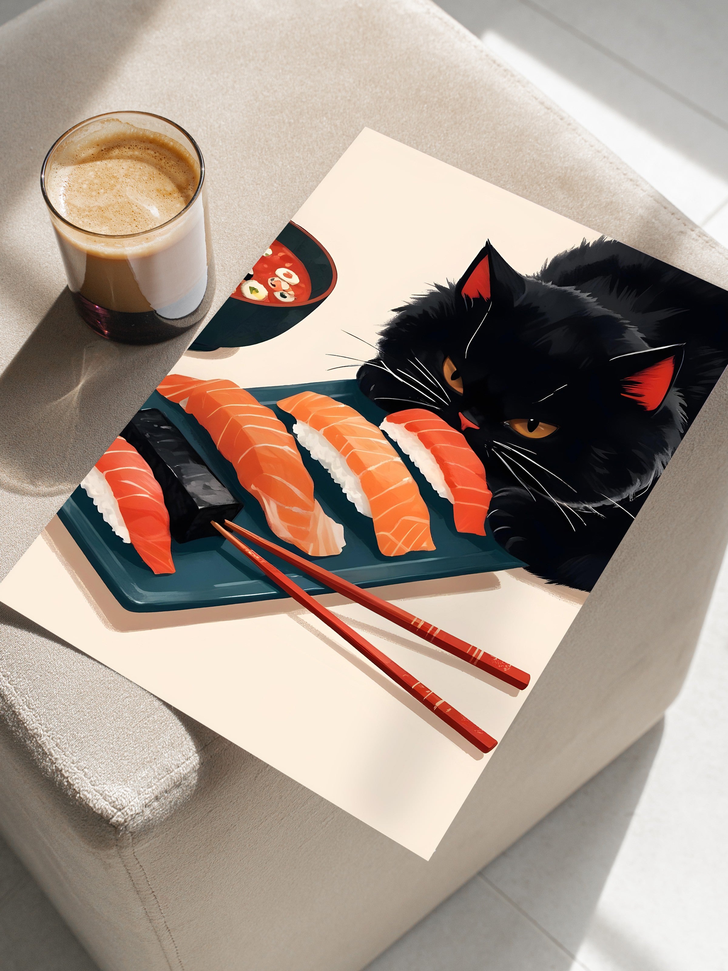 Çerçevesiz Poster, Sushi Warrior, Comfort Serisi Mutfak Duvar Posteri, NO:109162