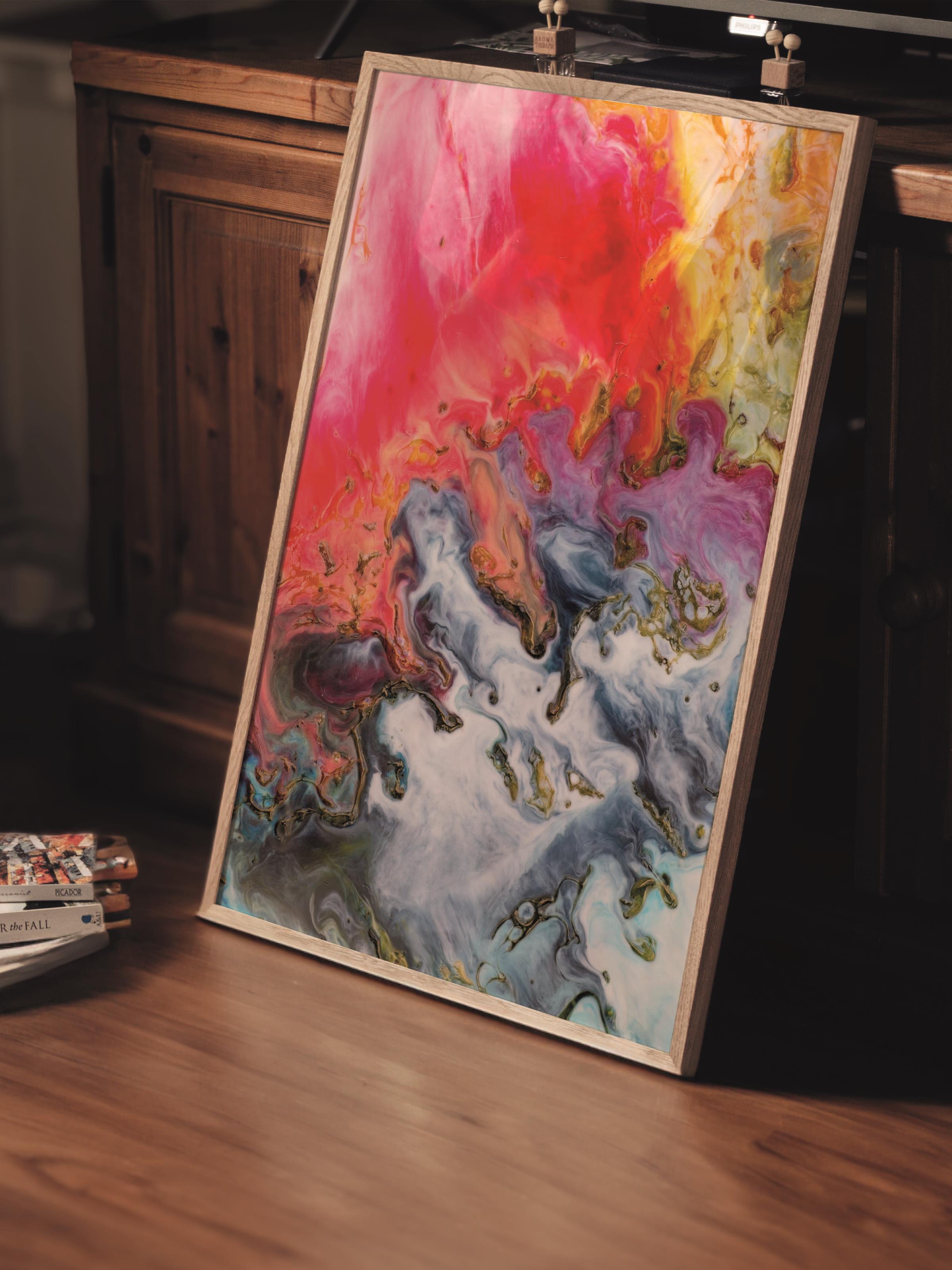 Çerçevesiz Poster Tablo, Duvar Posteri, Kağıt Poster, Renk Patlaması , Maximalist No:228