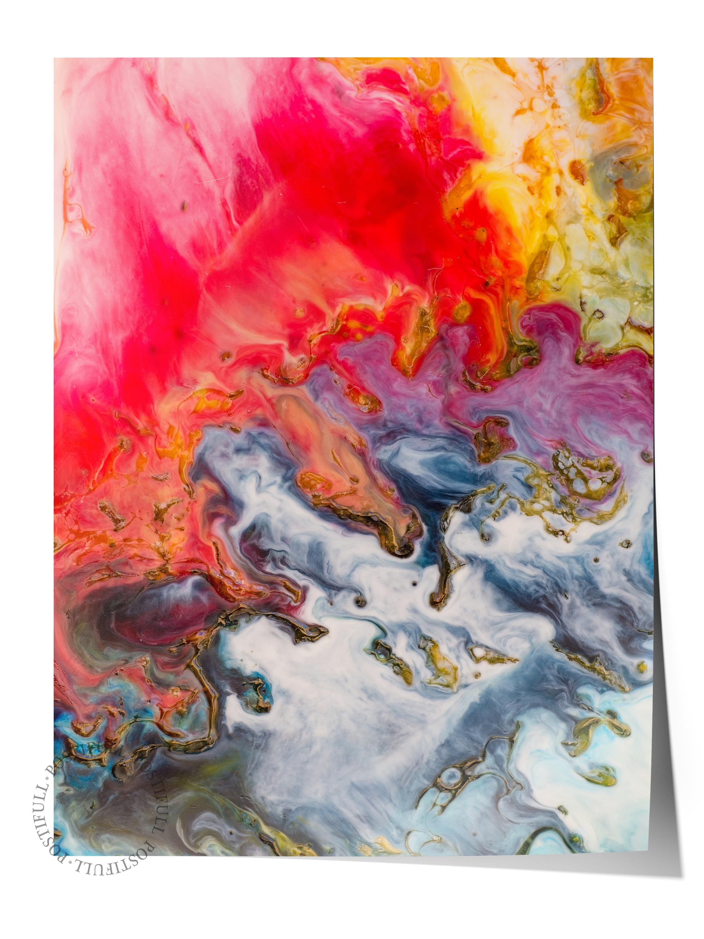 Çerçevesiz Poster Tablo, Duvar Posteri, Kağıt Poster, Renk Patlaması , Maximalist No:228