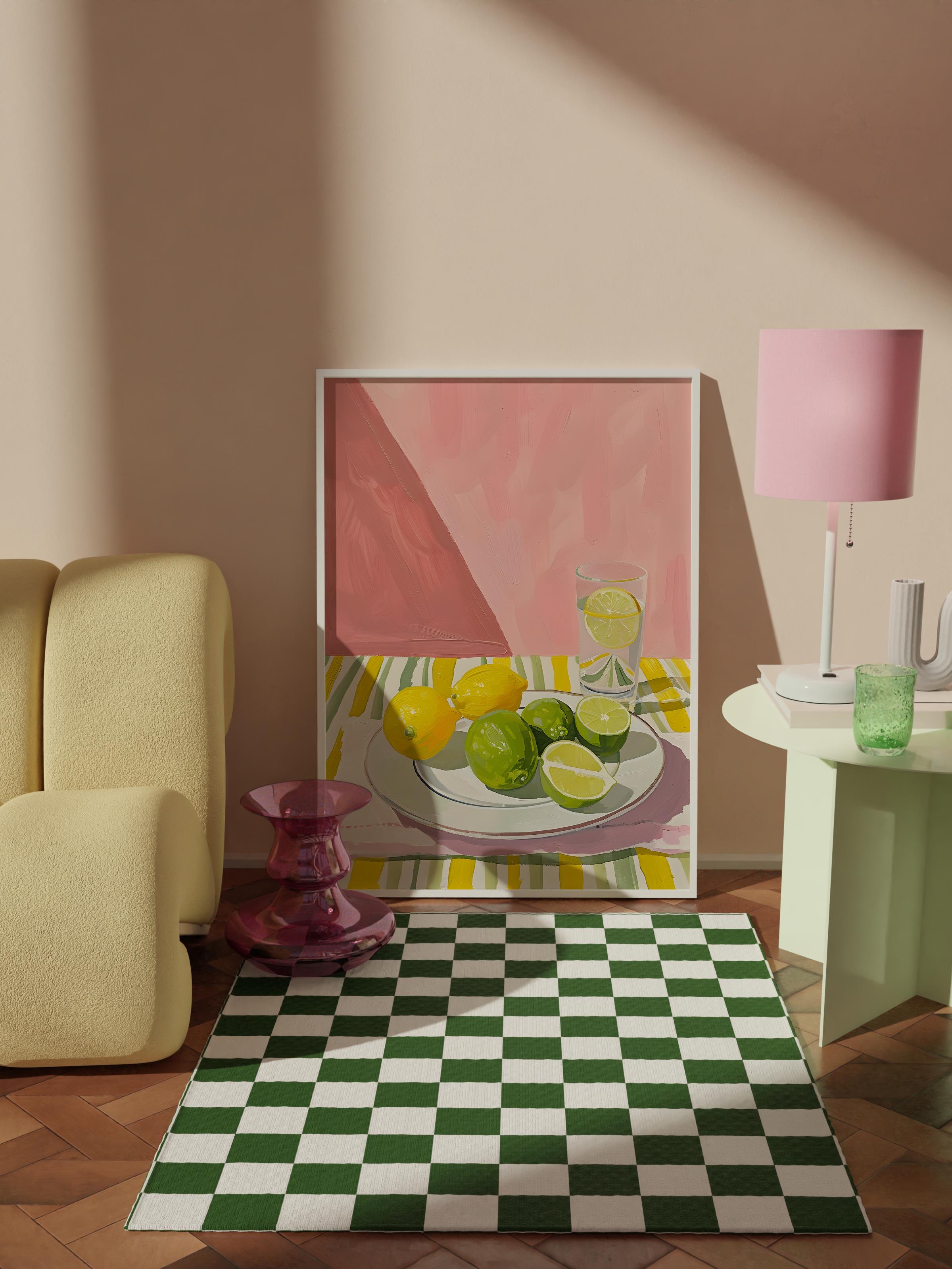 Çerçevesiz Poster Tablo, Duvar Posteri, Kağıt Poster, Limon Dilimleri , Maximalist No:164