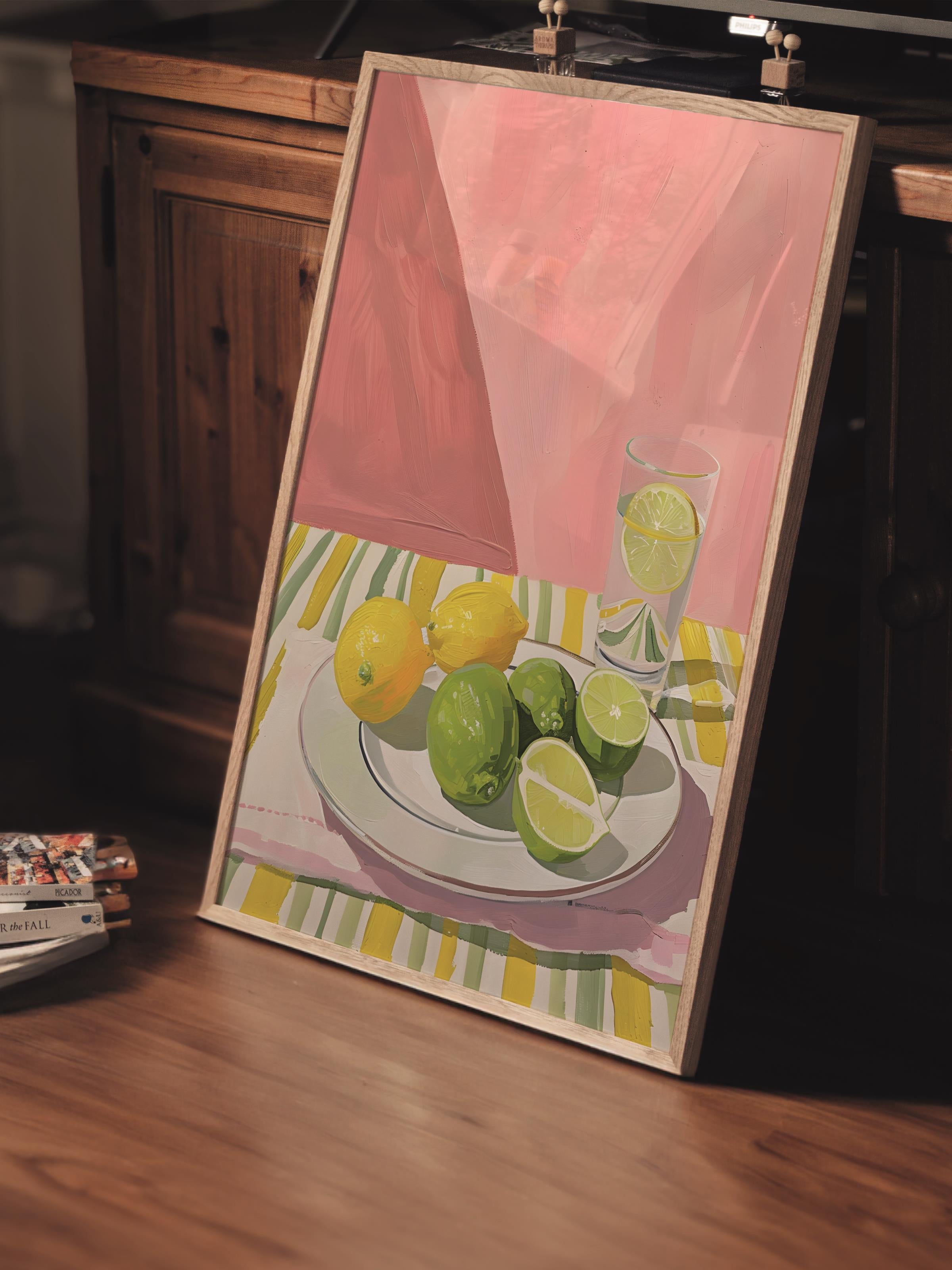 Çerçevesiz Poster Tablo, Duvar Posteri, Kağıt Poster, Limon Dilimleri , Maximalist No:164