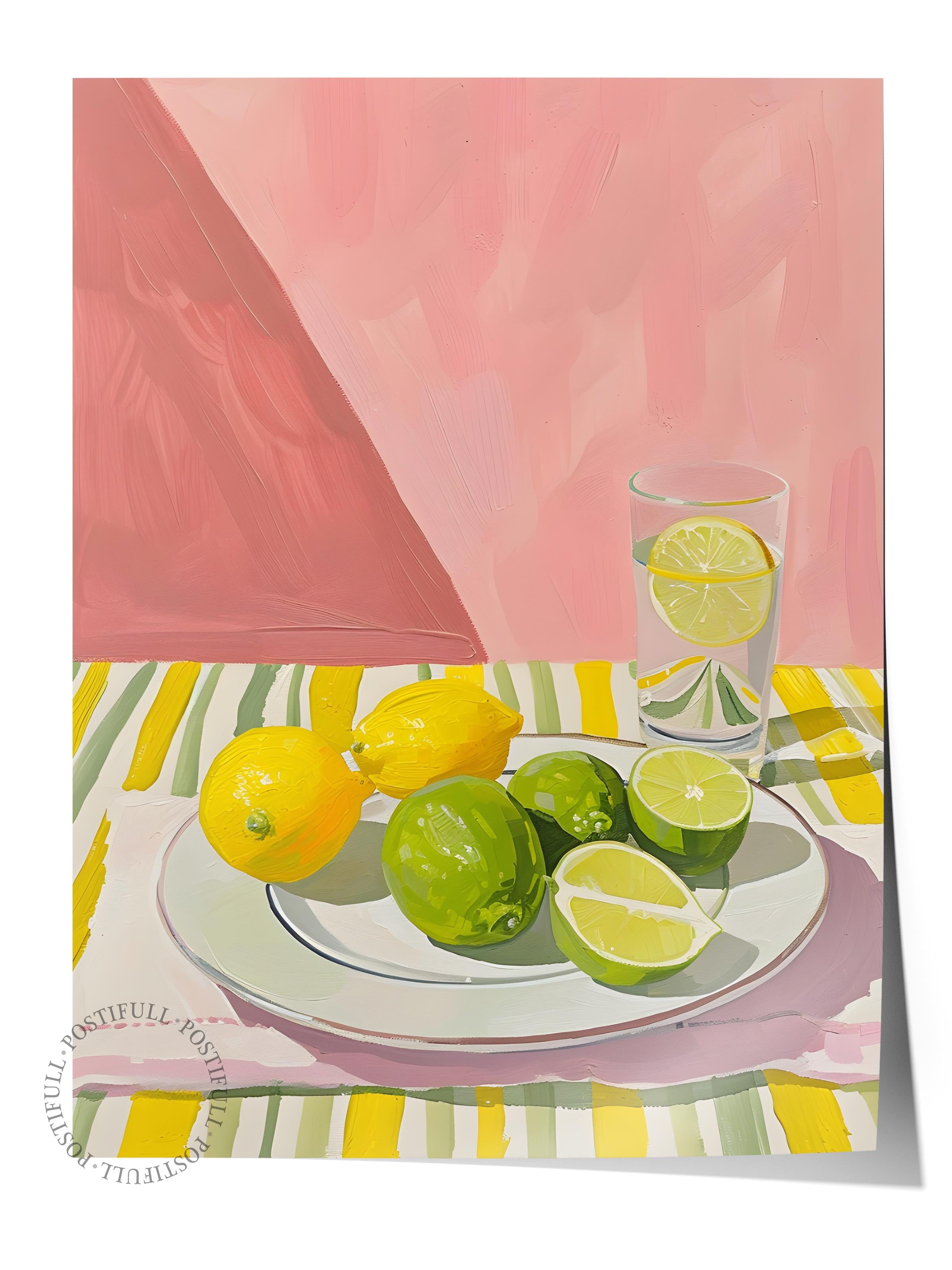 Çerçevesiz Poster Tablo, Duvar Posteri, Kağıt Poster, Limon Dilimleri , Maximalist No:164