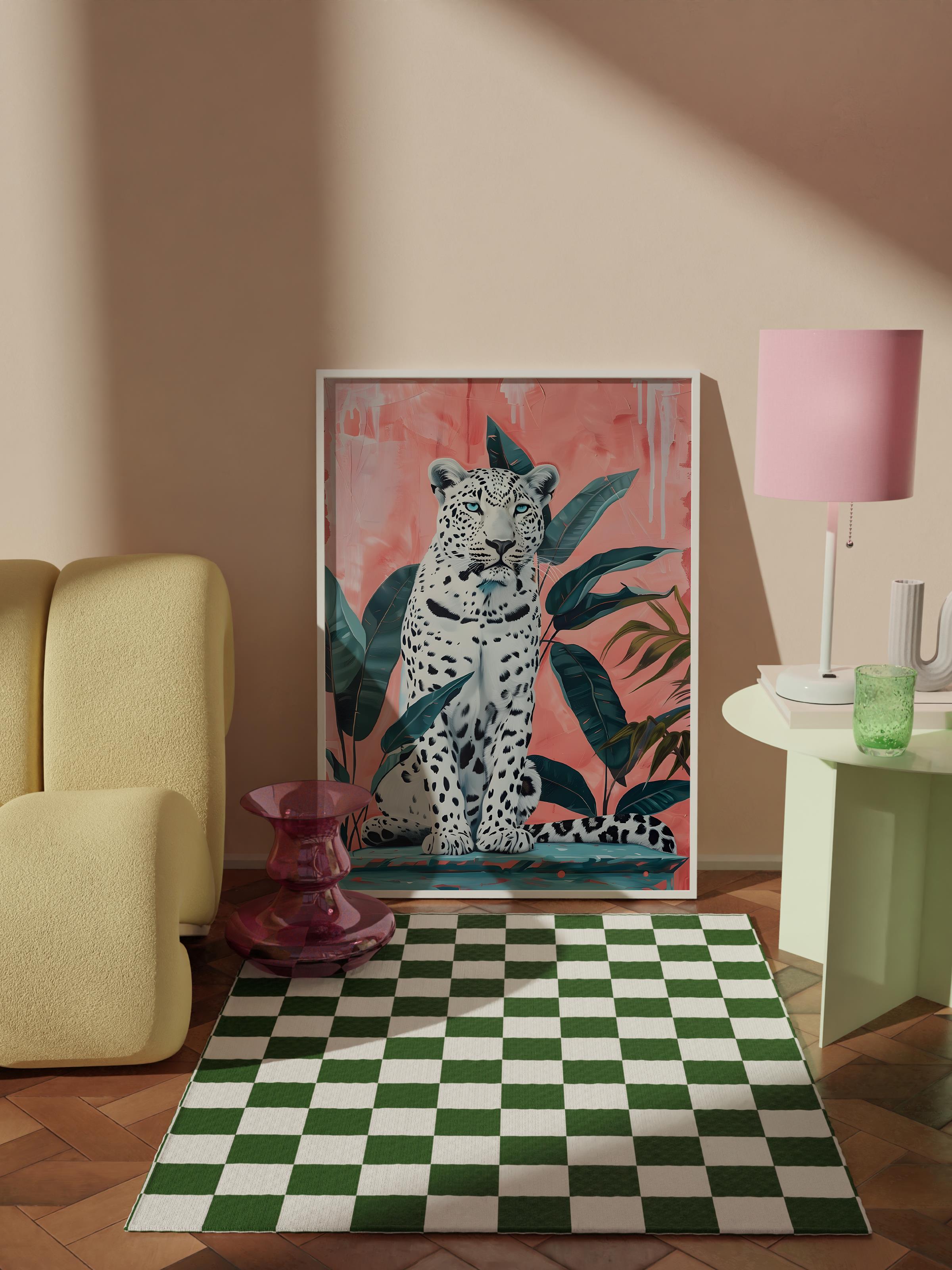 Çerçevesiz Poster Tablo, Duvar Posteri, Kağıt Poster, Leoparın Tropikal Gölgeleri , Maximalist No:62