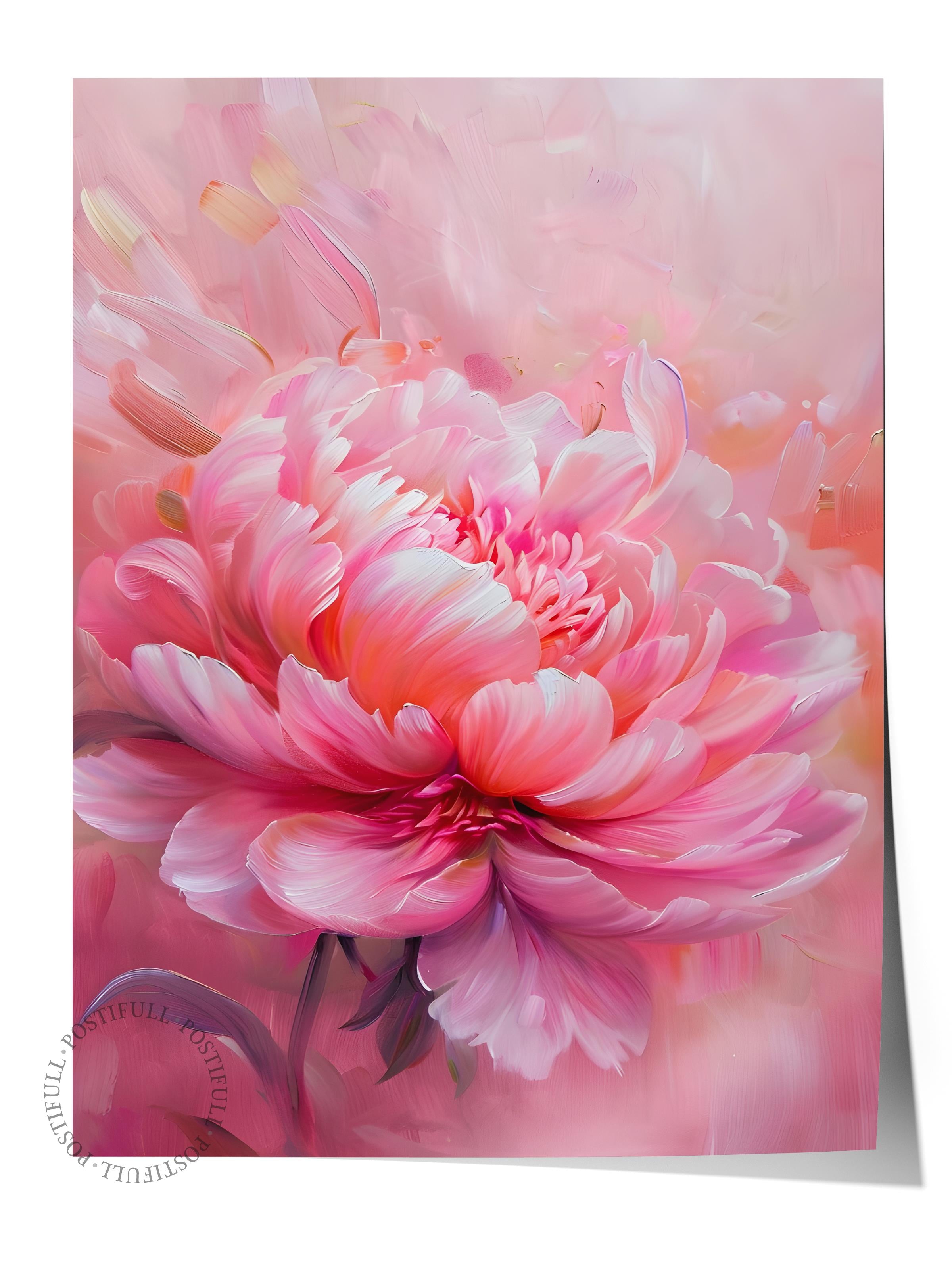 Çerçevesiz Poster Tablo, Duvar Posteri, Kağıt Poster, Pembe Dalga , Maximalist No:80