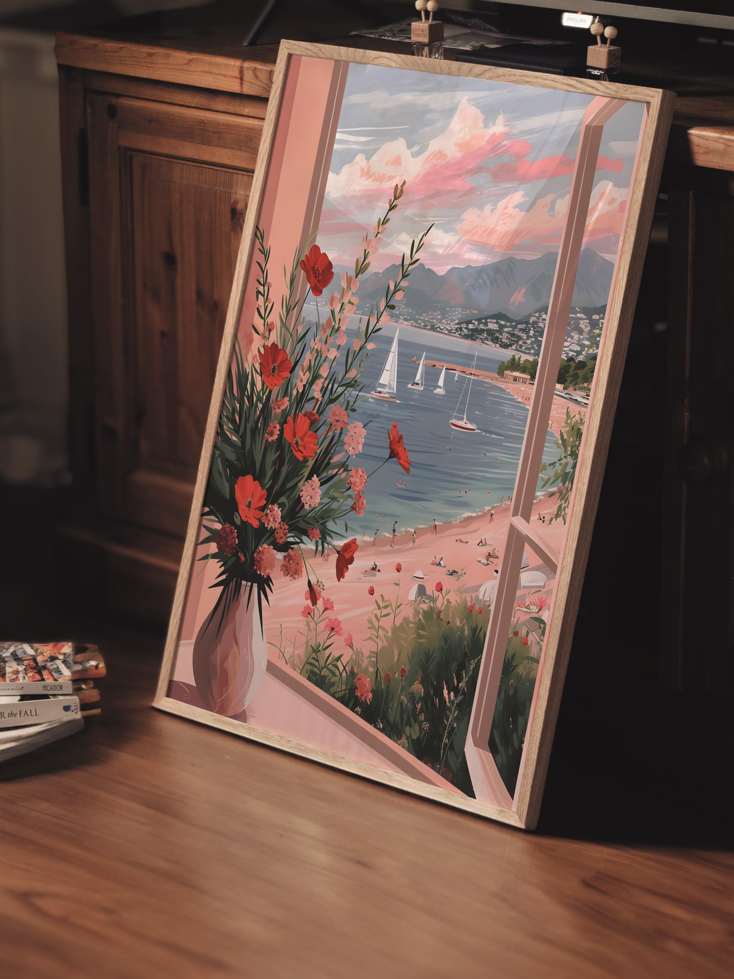 Çerçevesiz Poster Tablo, Duvar Posteri, Kağıt Poster, Kıyı Şeridinde Yansıma , Maximalist No:145