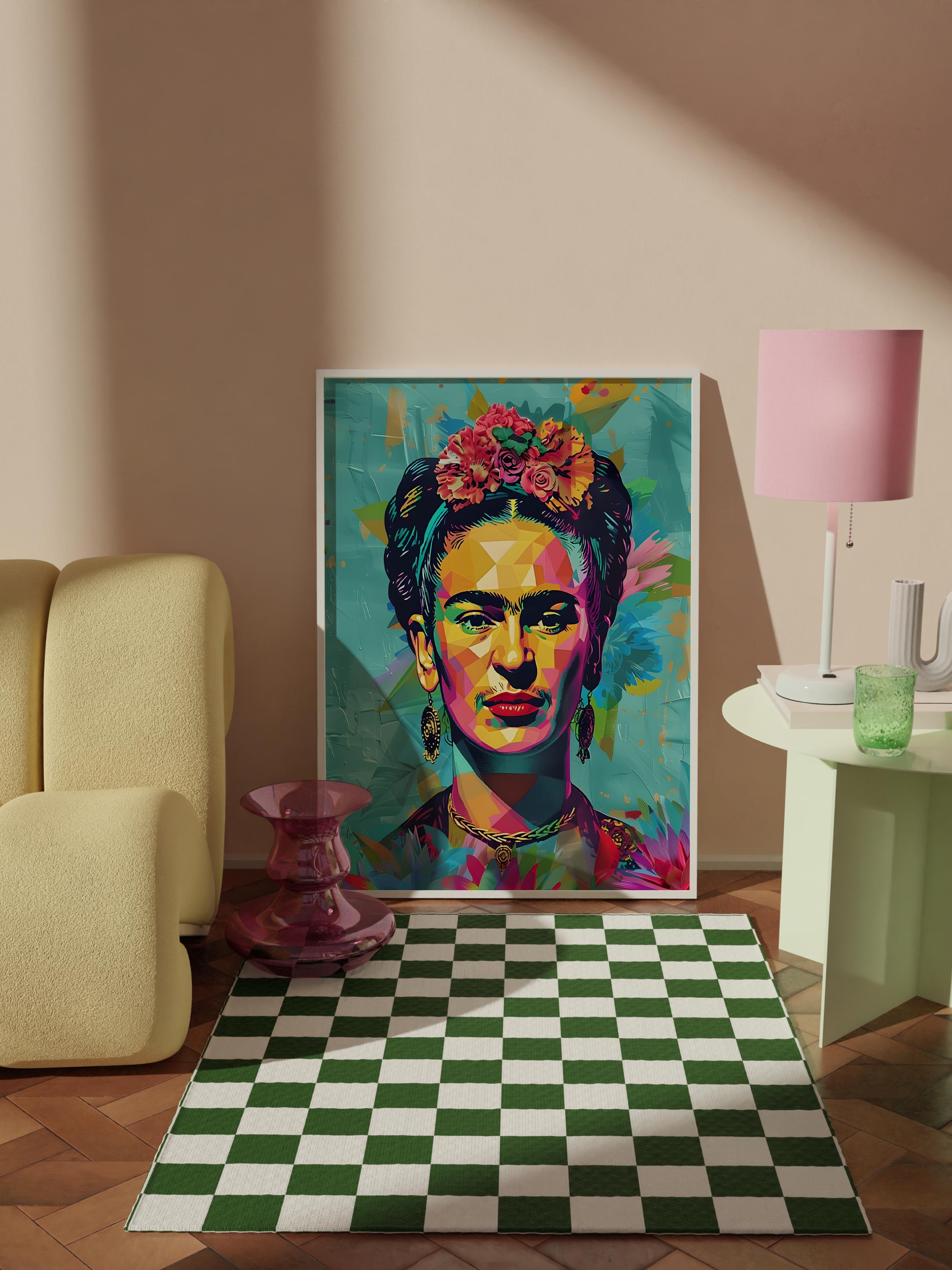 Çerçevesiz Poster Tablo, Duvar Posteri, Kağıt Poster, Frida Kahlo Renk Cümbüşü , Maximalist No:68