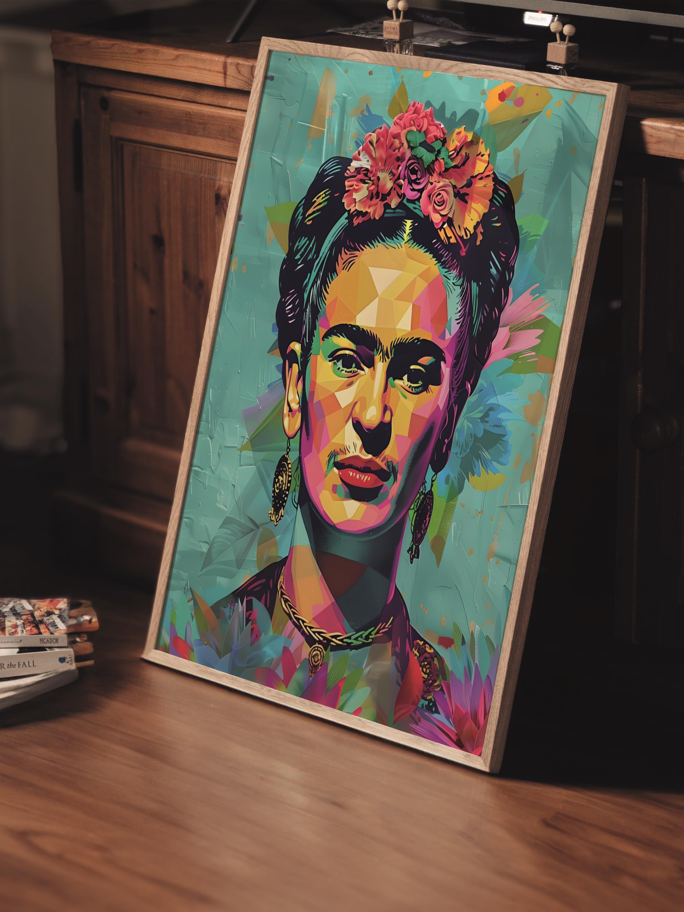 Çerçevesiz Poster Tablo, Duvar Posteri, Kağıt Poster, Frida Kahlo Renk Cümbüşü , Maximalist No:68