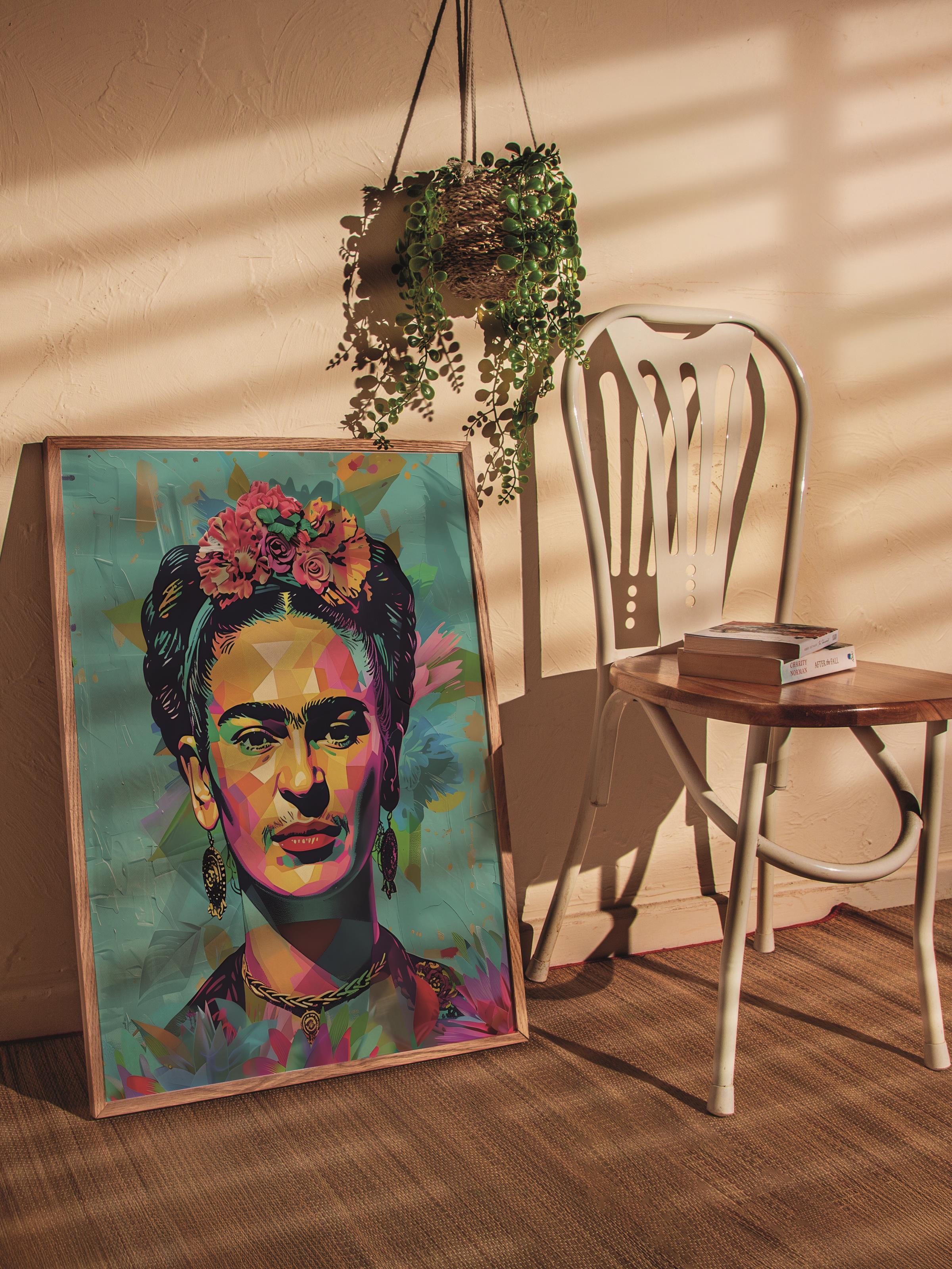 Çerçevesiz Poster Tablo, Duvar Posteri, Kağıt Poster, Frida Kahlo Renk Cümbüşü , Maximalist No:68