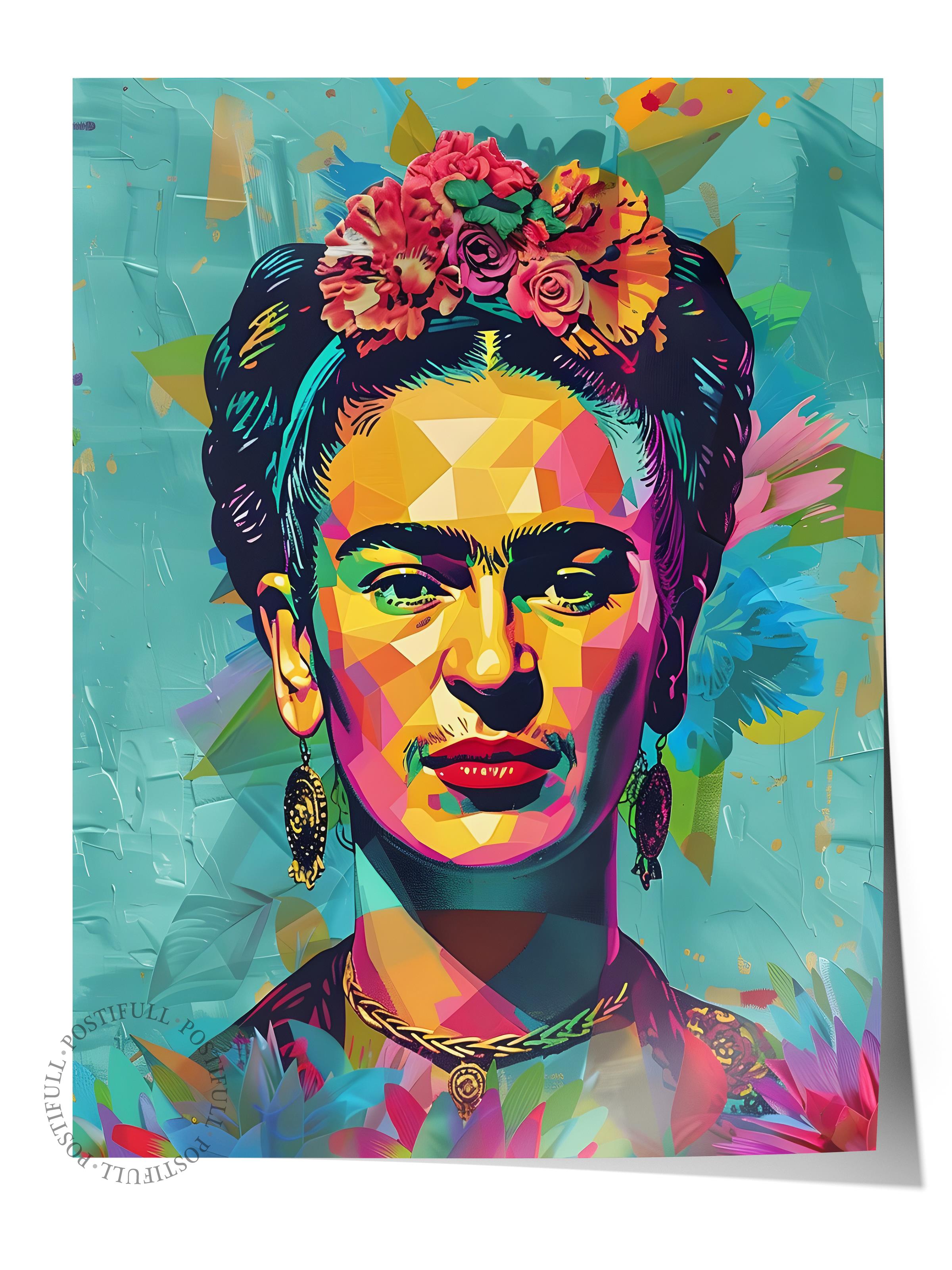 Çerçevesiz Poster Tablo, Duvar Posteri, Kağıt Poster, Frida Kahlo Renk Cümbüşü , Maximalist No:68