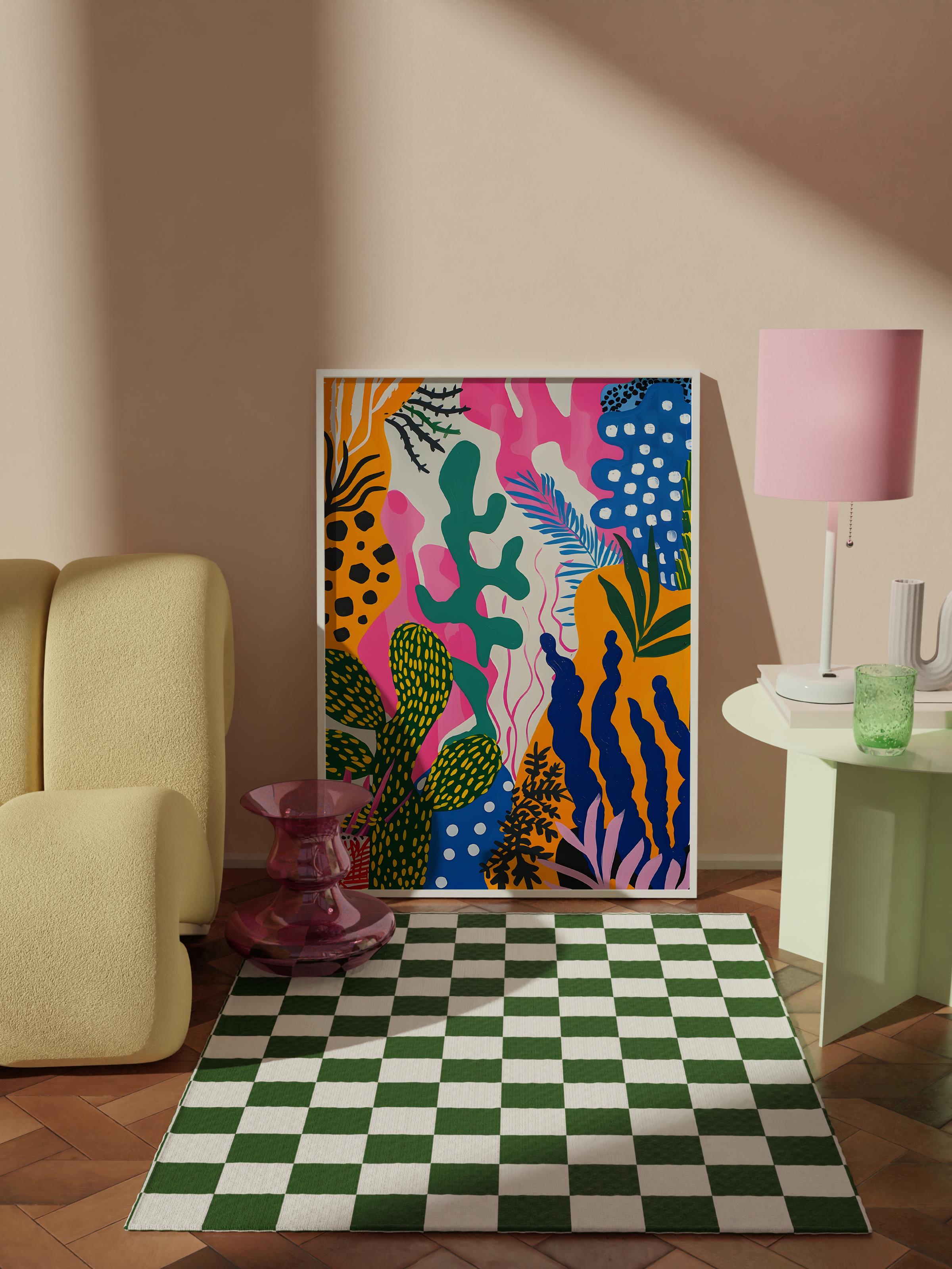 Çerçevesiz Poster Tablo, Duvar Posteri, Kağıt Poster, Tropikal Desenler , Maximalist No:117