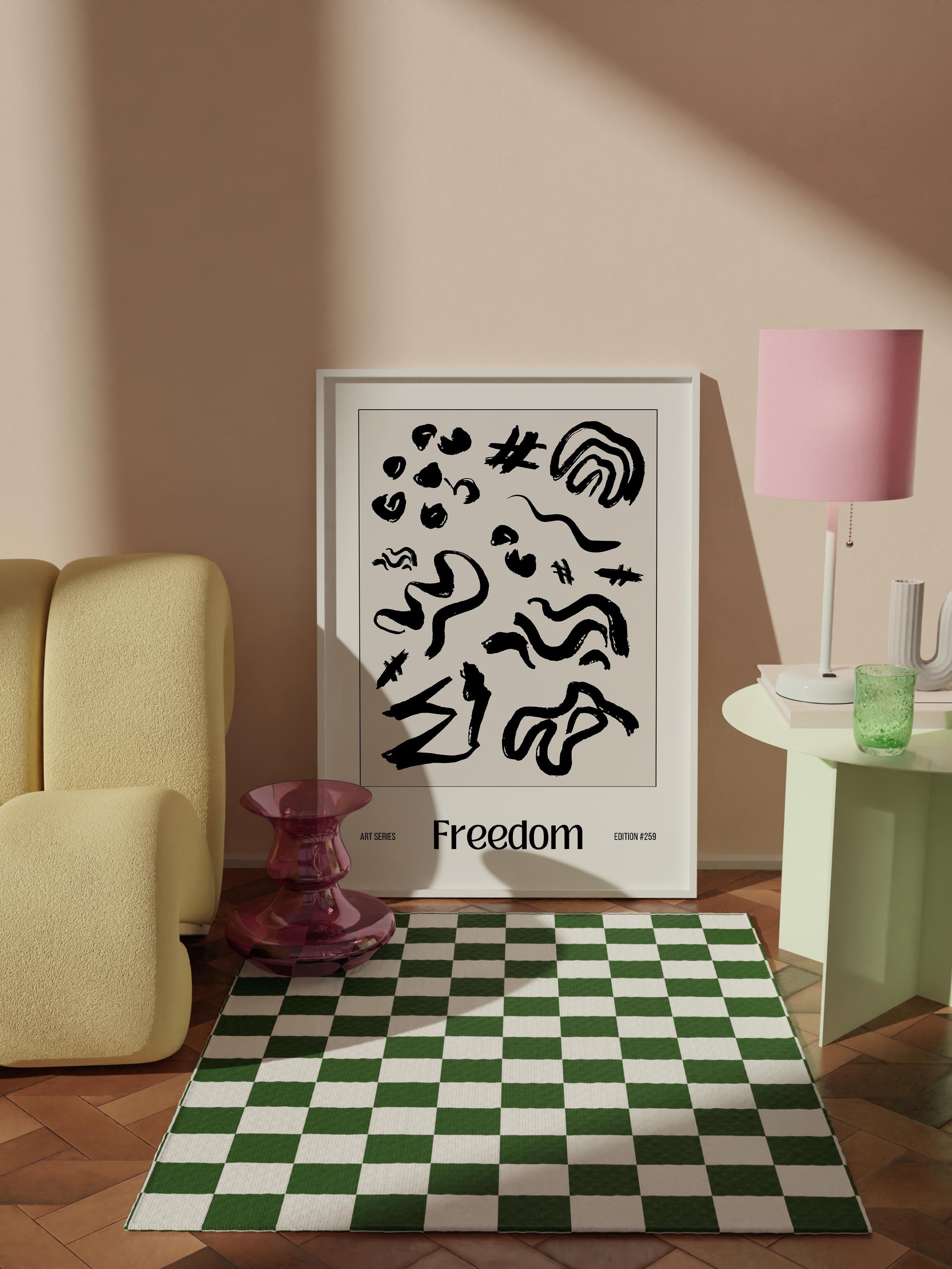 Çerçevesiz Poster Tablo, Duvar Posteri, Kağıt Poster, Siyah ve Beyaz Özgürlük , Maximalist No:34