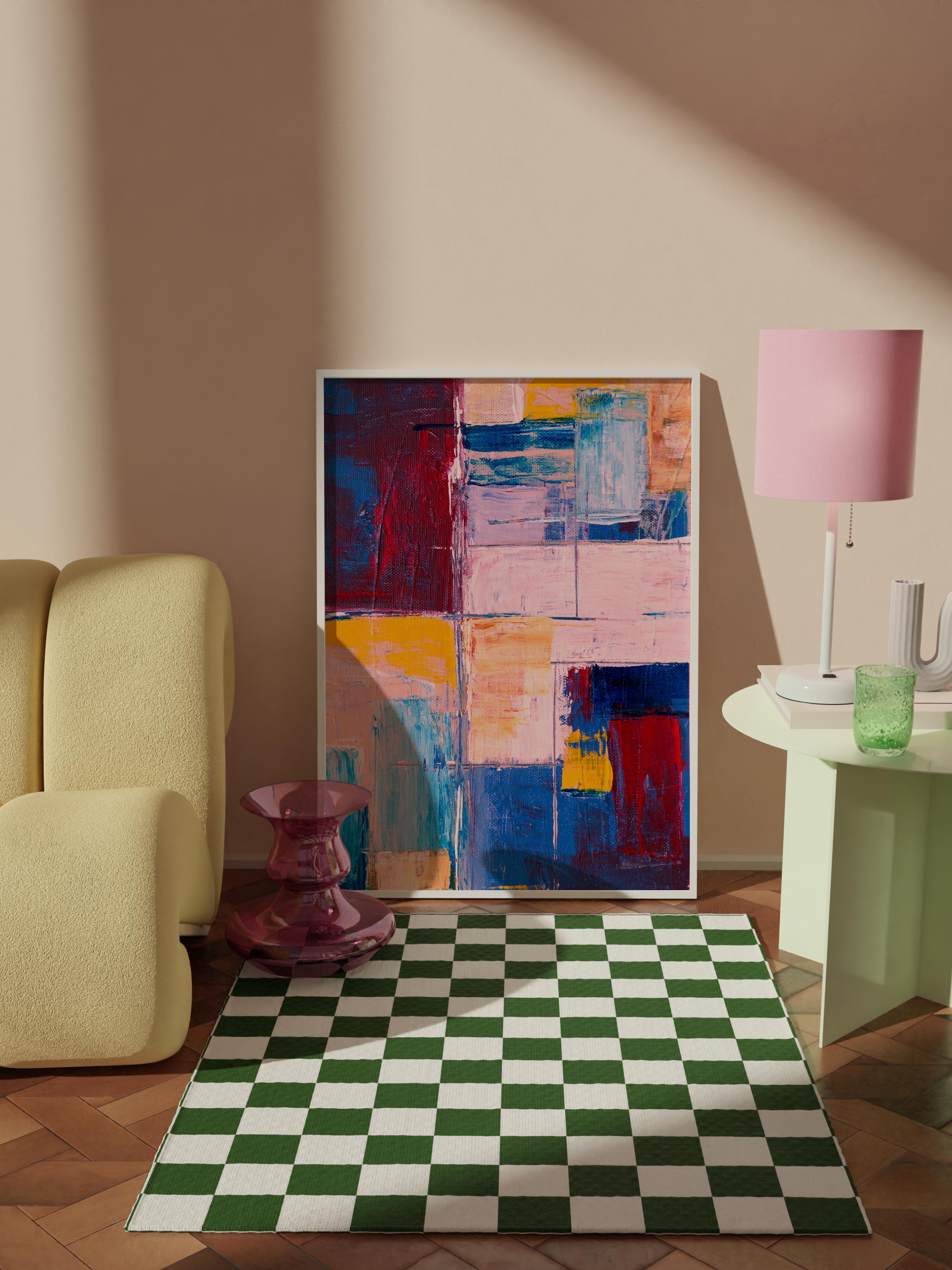 Çerçevesiz Poster Tablo, Duvar Posteri, Kağıt Poster, Renk Blokları , Maximalist No:179