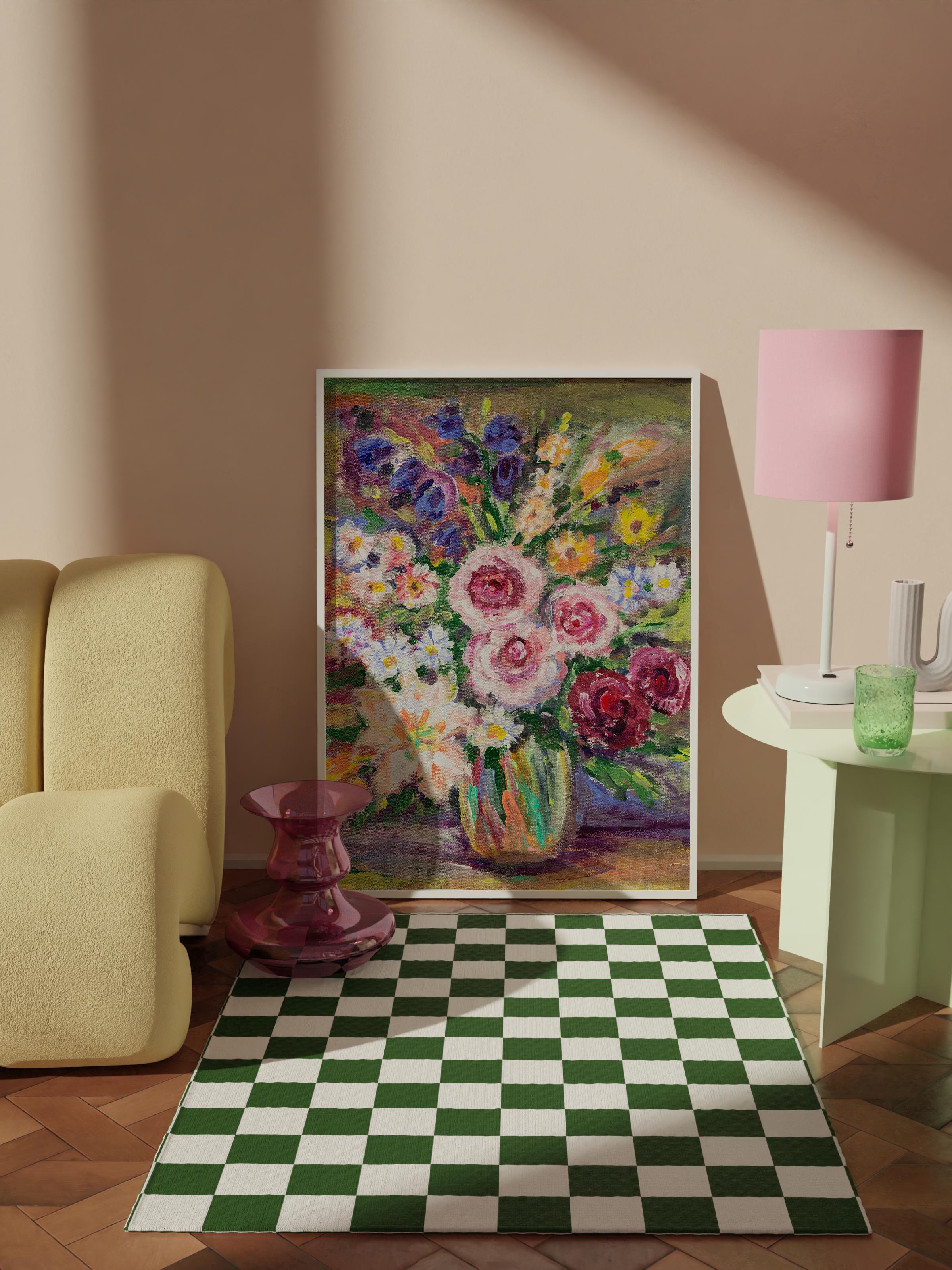 Çerçevesiz Poster Tablo, Duvar Posteri, Kağıt Poster, Vazoda Eklektik Bahar , Maximalist No:200
