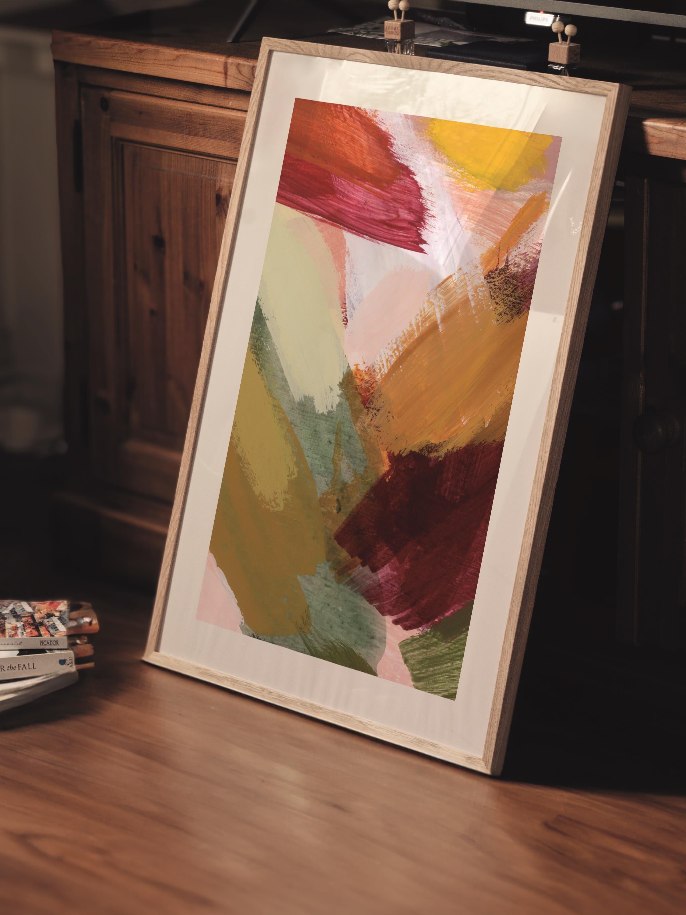 Çerçevesiz Poster Tablo, Duvar Posteri, Kağıt Poster, Soyut Çiçekler , Maximalist No:185