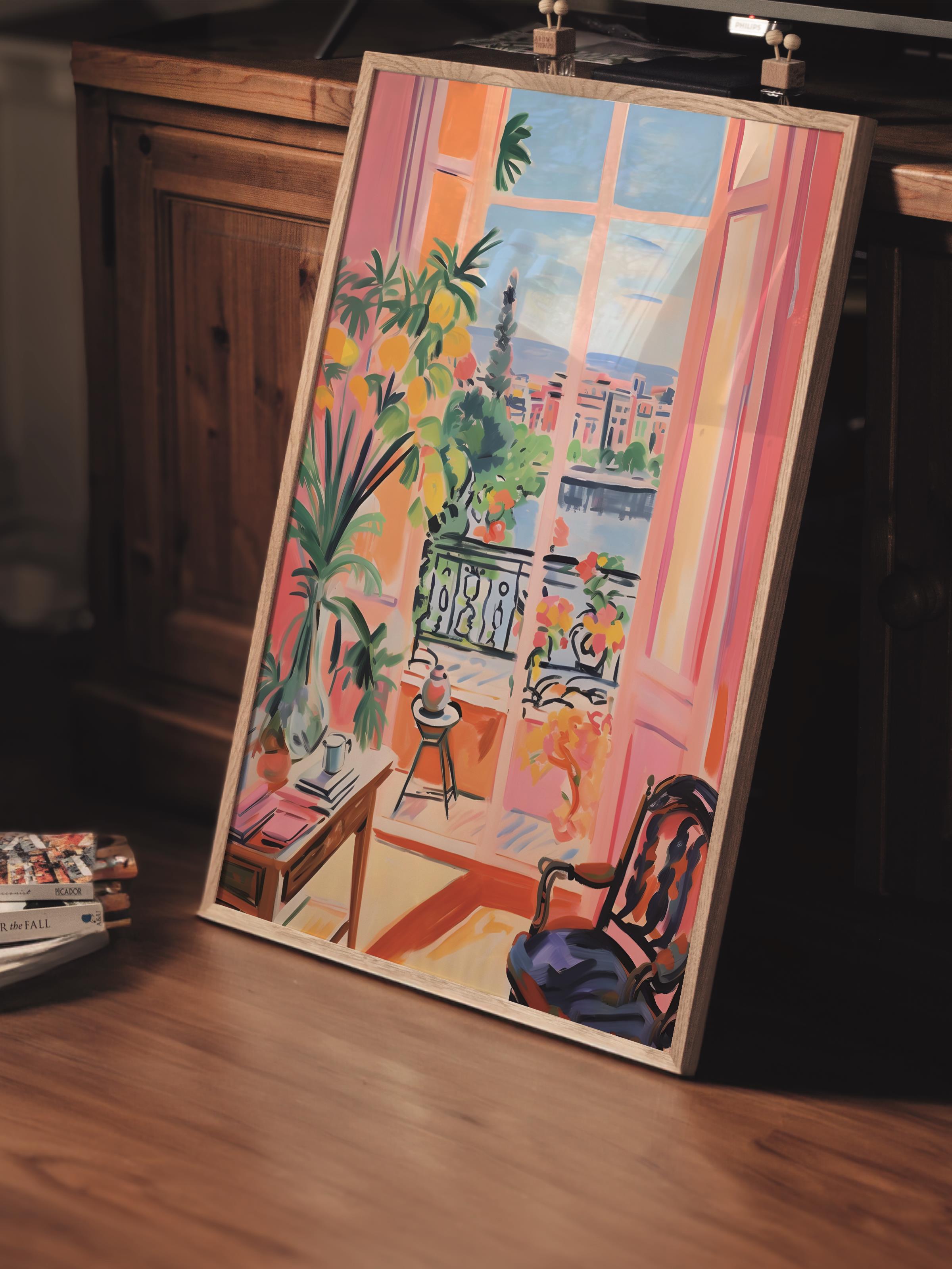 Çerçevesiz Poster Tablo, Duvar Posteri, Kağıt Poster, Açık Pencere Manzarası , Maximalist No:171