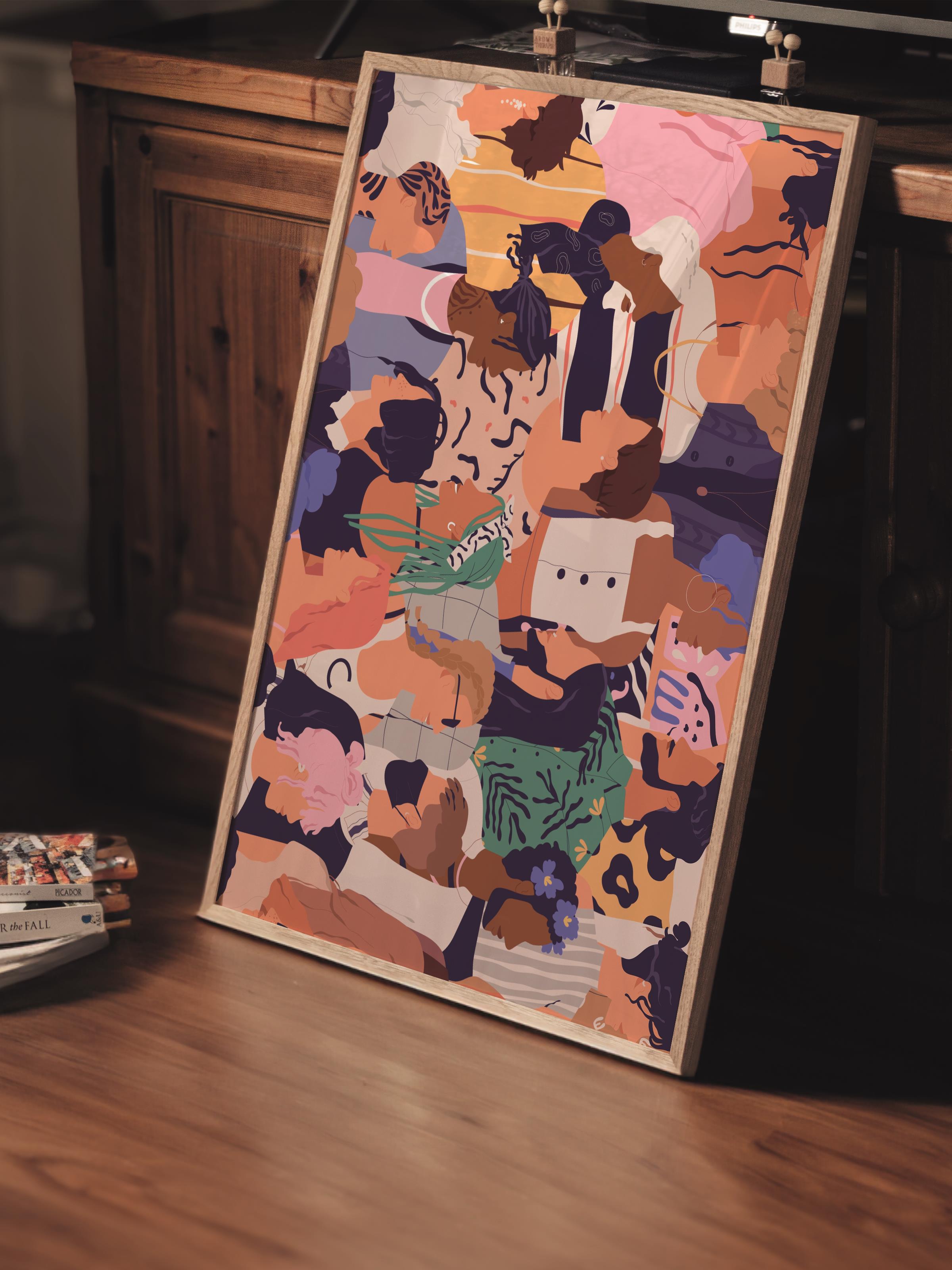 Çerçevesiz Poster Tablo, Duvar Posteri, Kağıt Poster, Figüratif Karışım , Maximalist No:220
