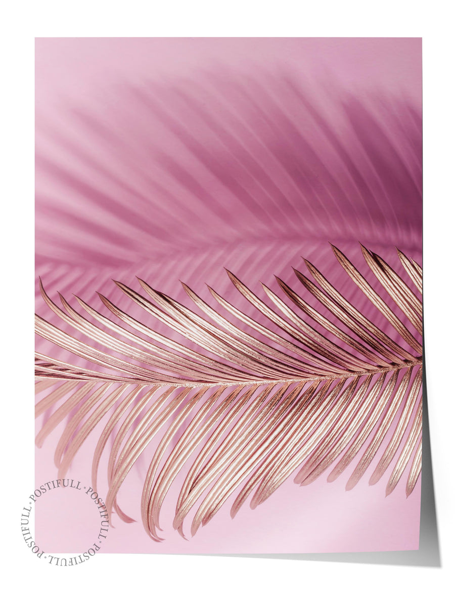 Pembe Tropik Yaprak Maximalist Çerçevesiz Poster