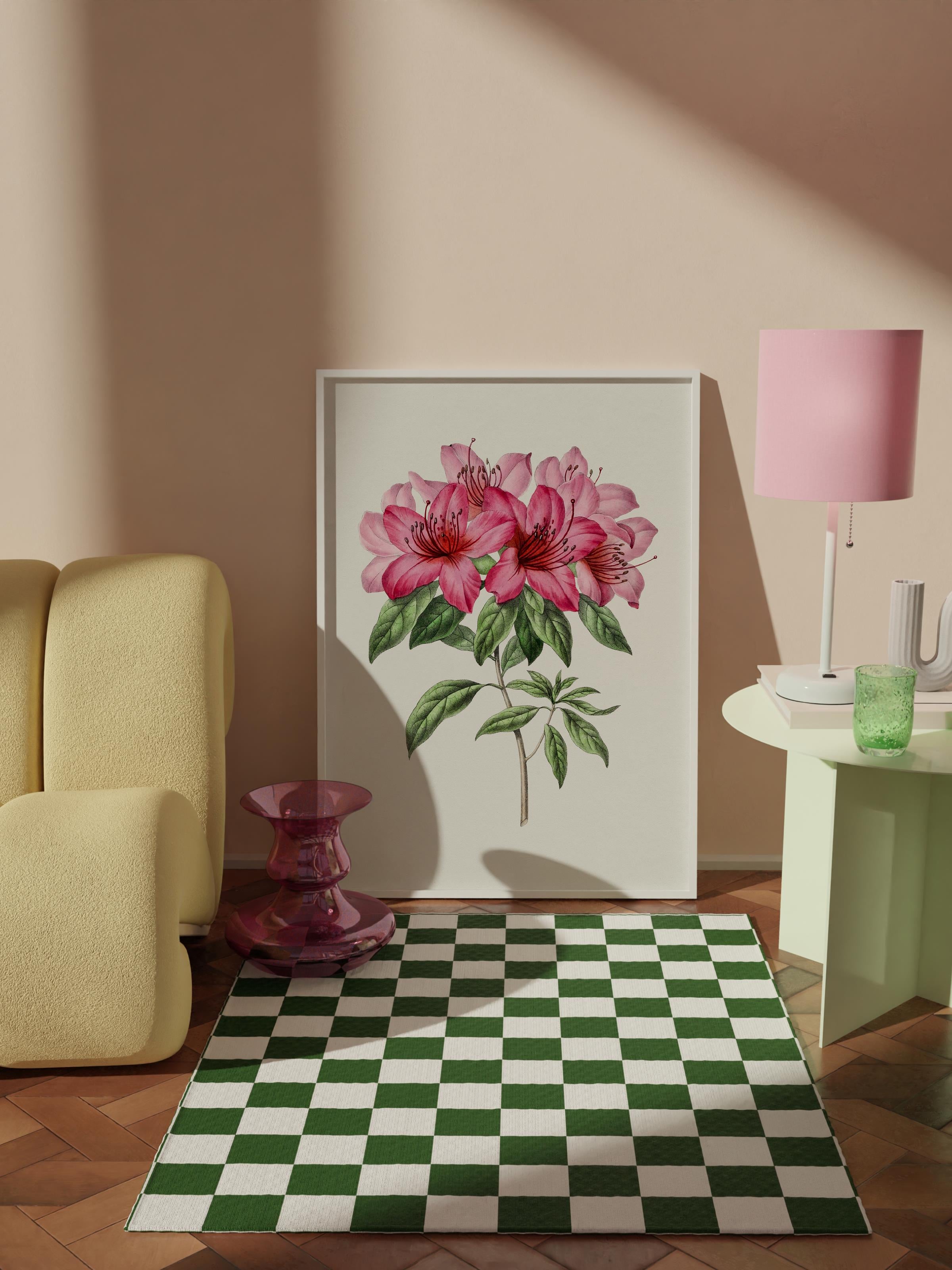 Çerçevesiz Poster Tablo, Duvar Posteri, Kağıt Poster, Pembe Pivoine , Maximalist No:259