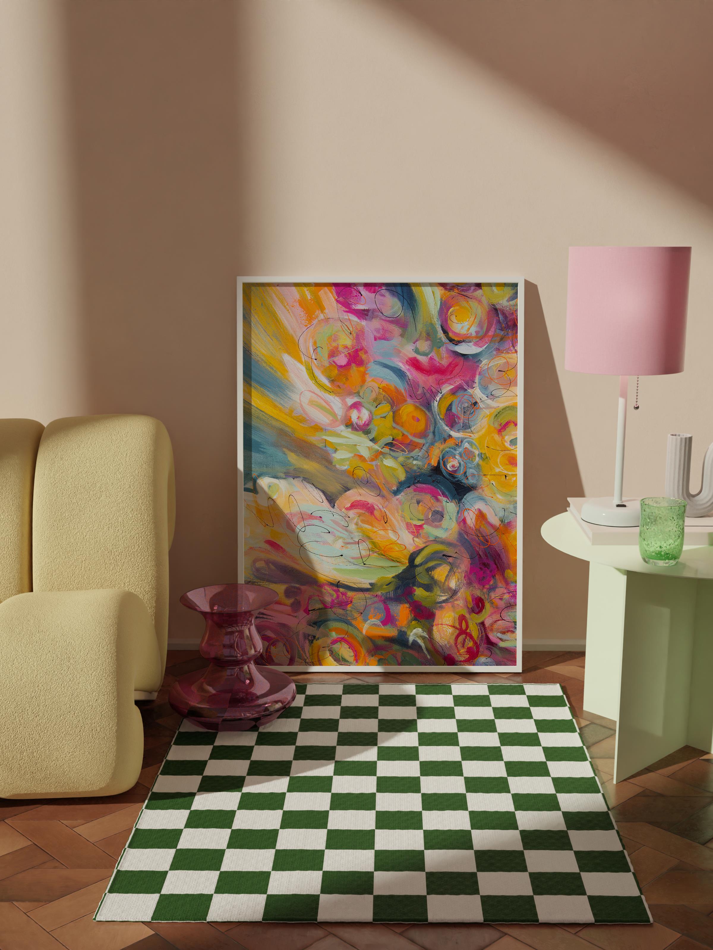 Çerçevesiz Poster Tablo, Duvar Posteri, Kağıt Poster, Baharın Renk Seli , Maximalist No:199