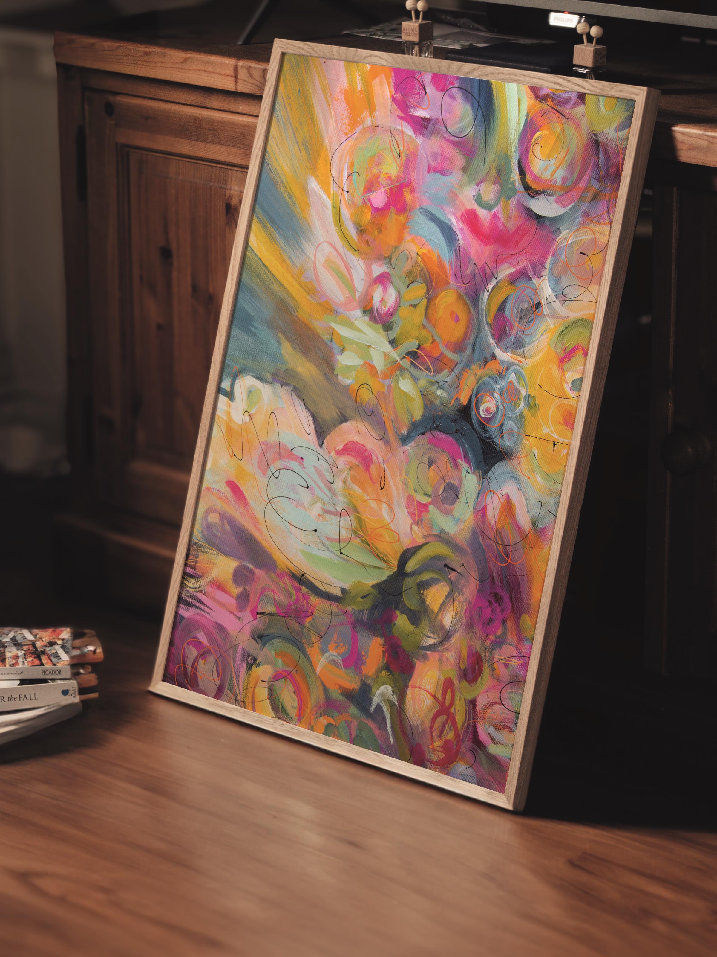 Çerçevesiz Poster Tablo, Duvar Posteri, Kağıt Poster, Baharın Renk Seli , Maximalist No:199