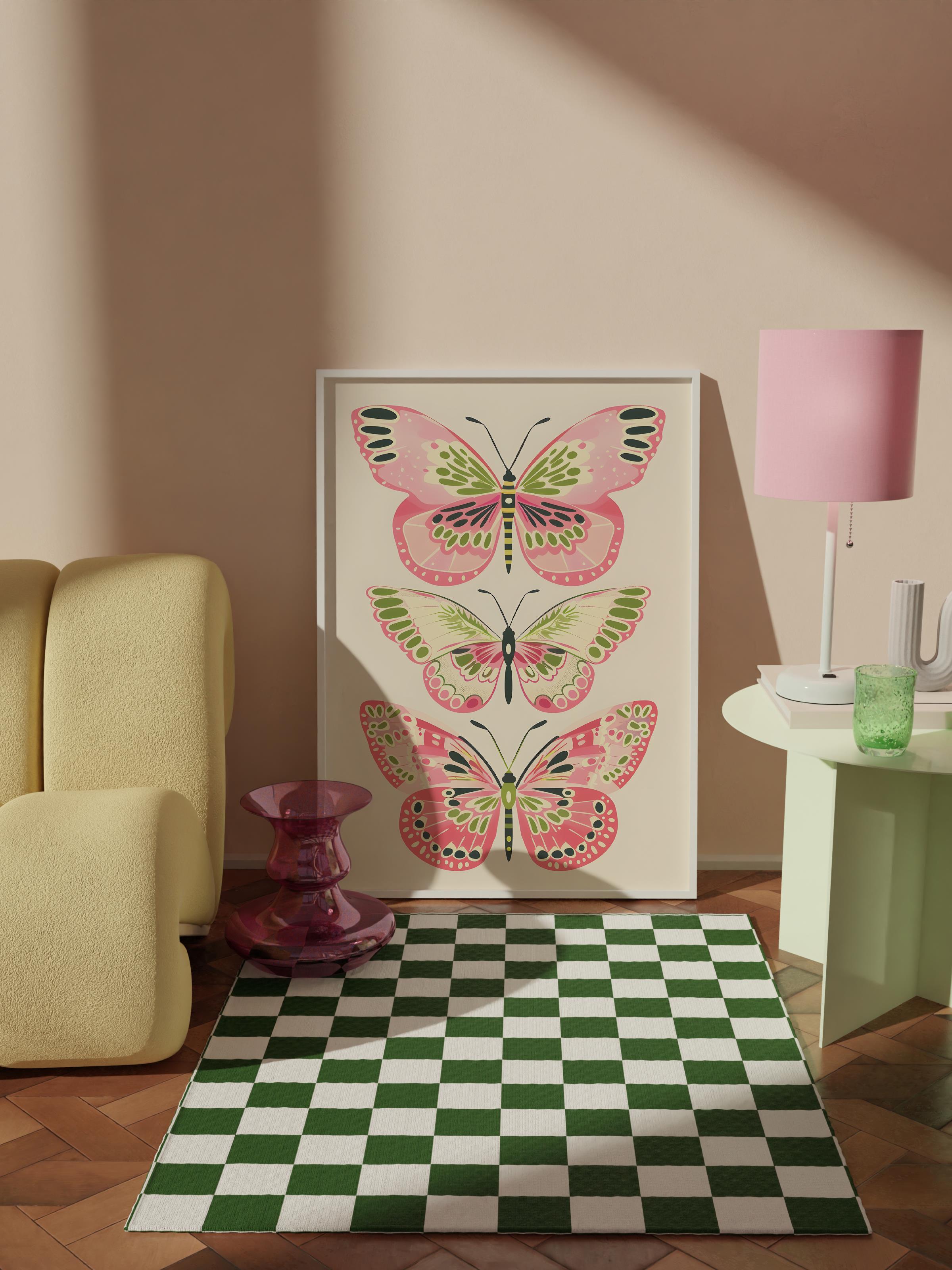 Çerçevesiz Poster Tablo, Duvar Posteri, Kağıt Poster, Uçuşan Kelebek , Maximalist No:90