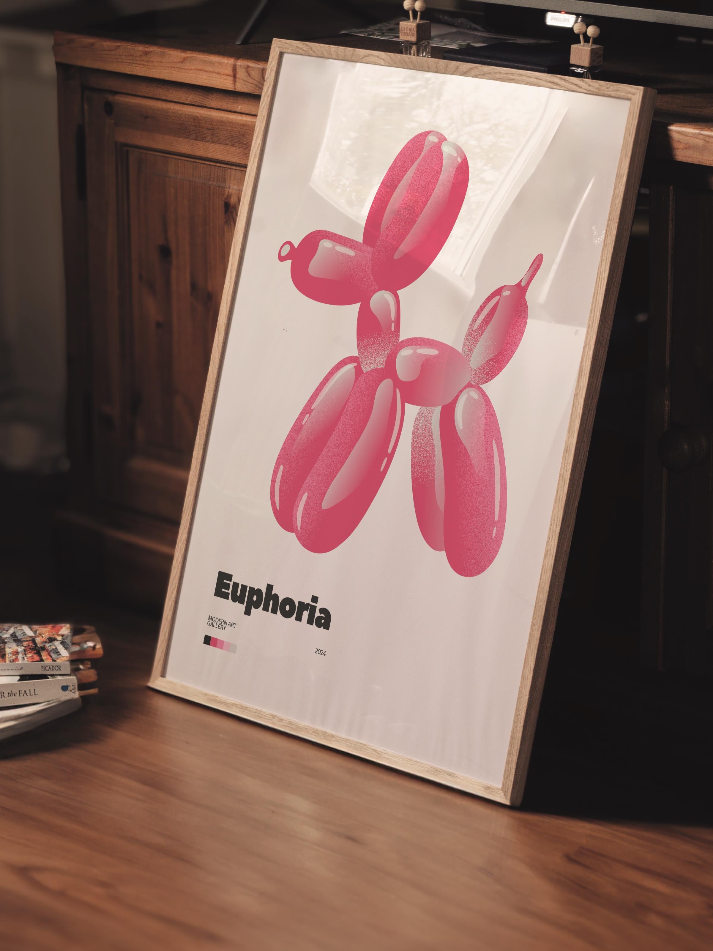 Çerçevesiz Poster Tablo, Duvar Posteri, Kağıt Poster, Pembe Balon Şenliği , Maximalist No:186