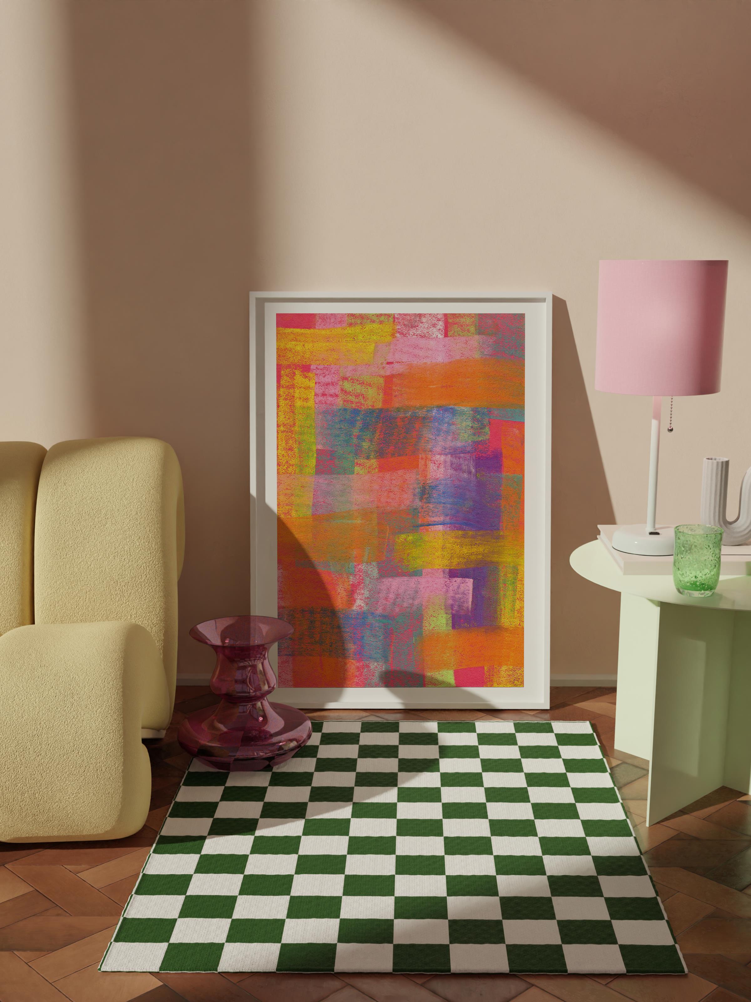 Çerçevesiz Poster Tablo, Duvar Posteri, Kağıt Poster, Renkli Dokulu Soyut , Maximalist No:7