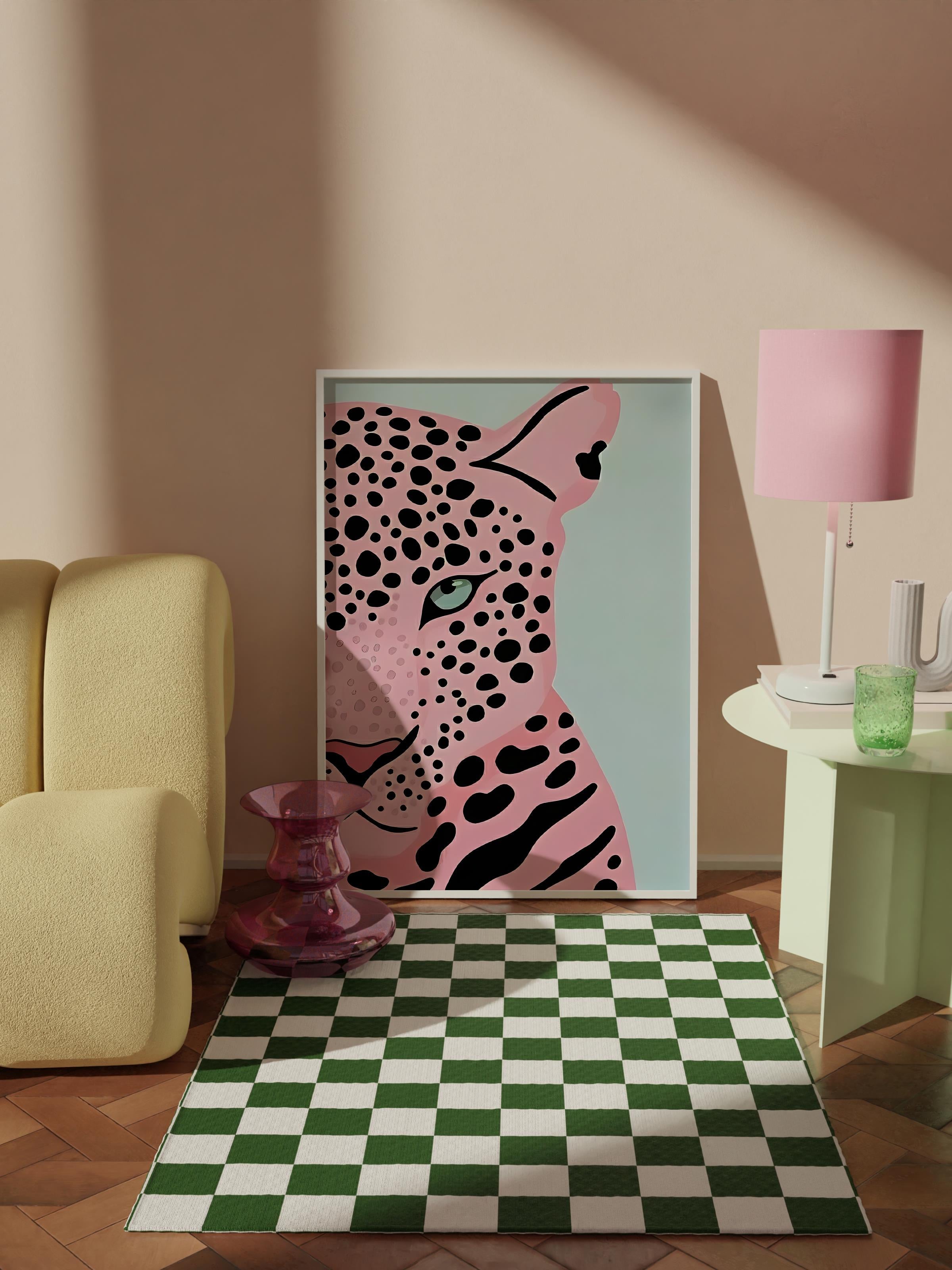 Çerçevesiz Poster Tablo, Duvar Posteri, Kağıt Poster, Leoparın İzinde , Maximalist No:55