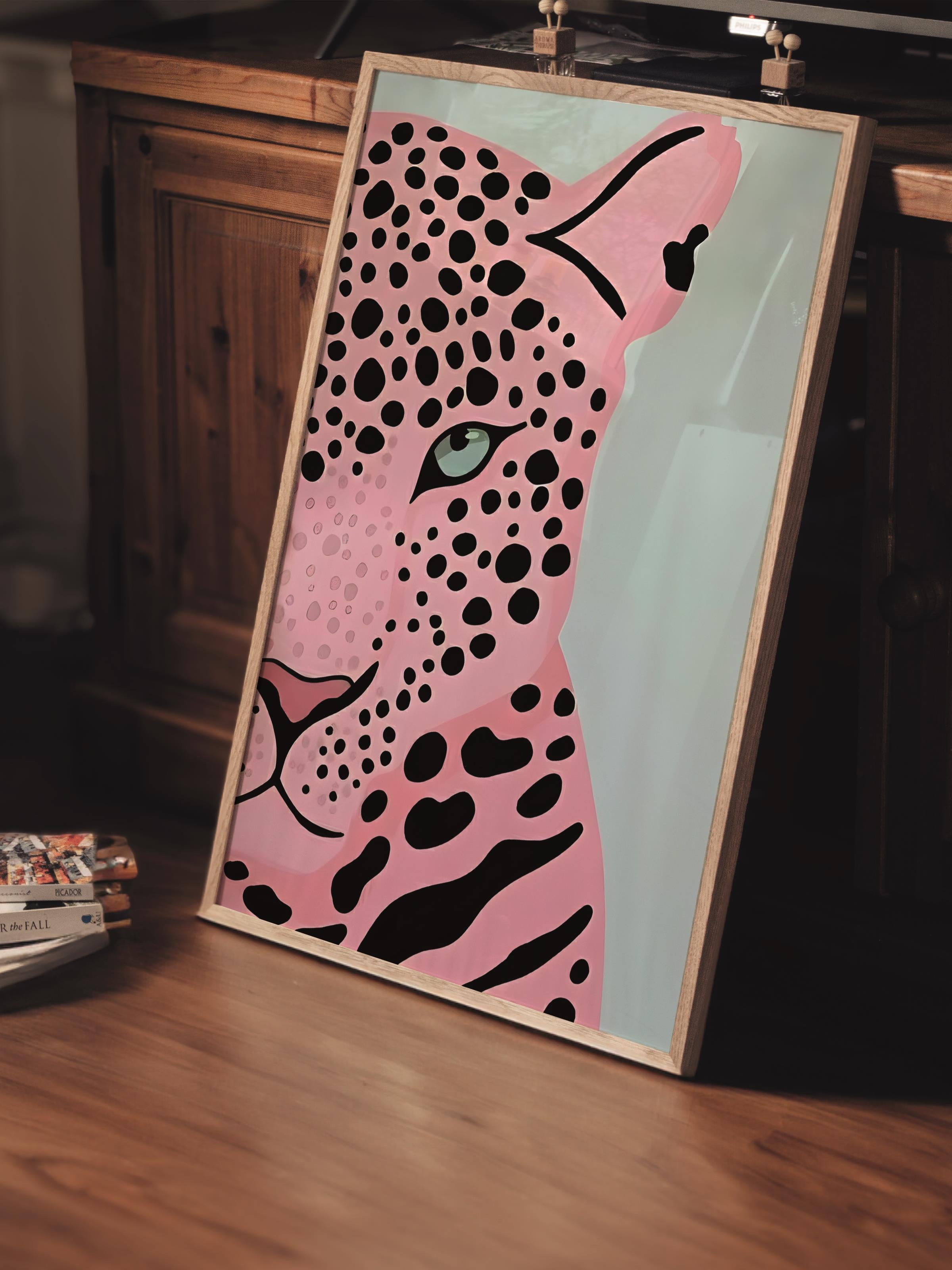 Çerçevesiz Poster Tablo, Duvar Posteri, Kağıt Poster, Leoparın İzinde , Maximalist No:55